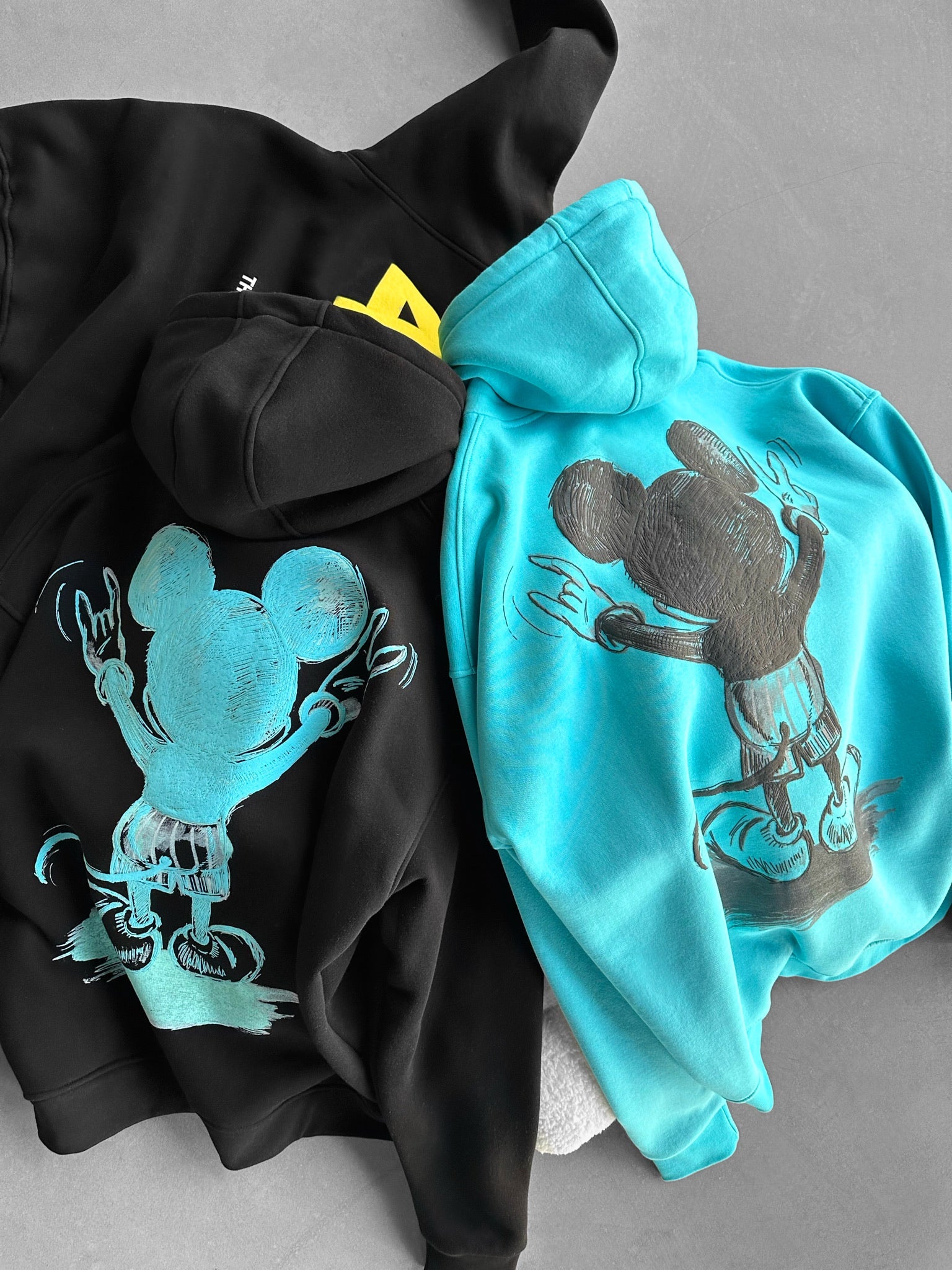 Oversize Mouse Hoodie - Black and Blue