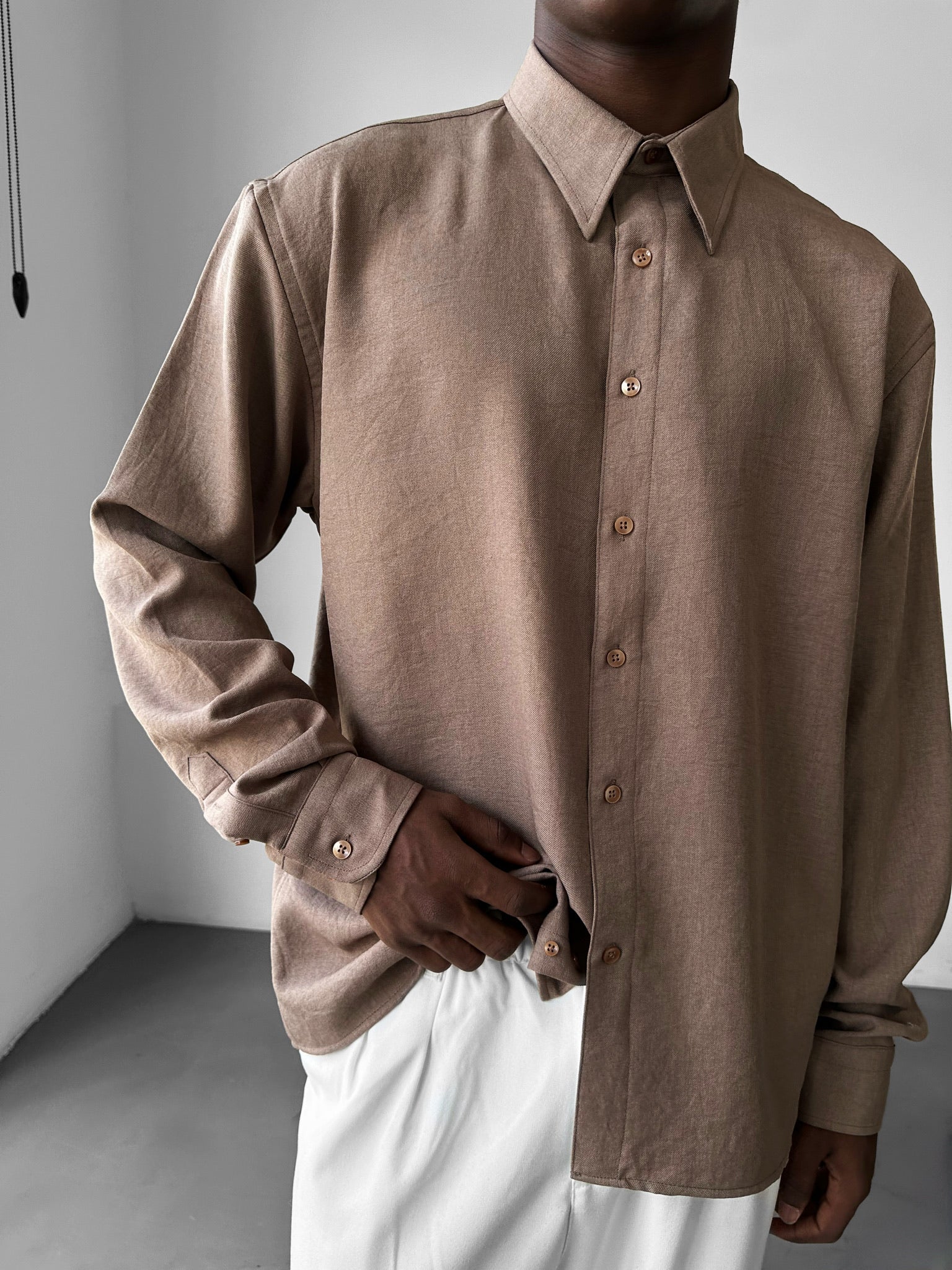 Oversize Oxford Shirt - Beige
