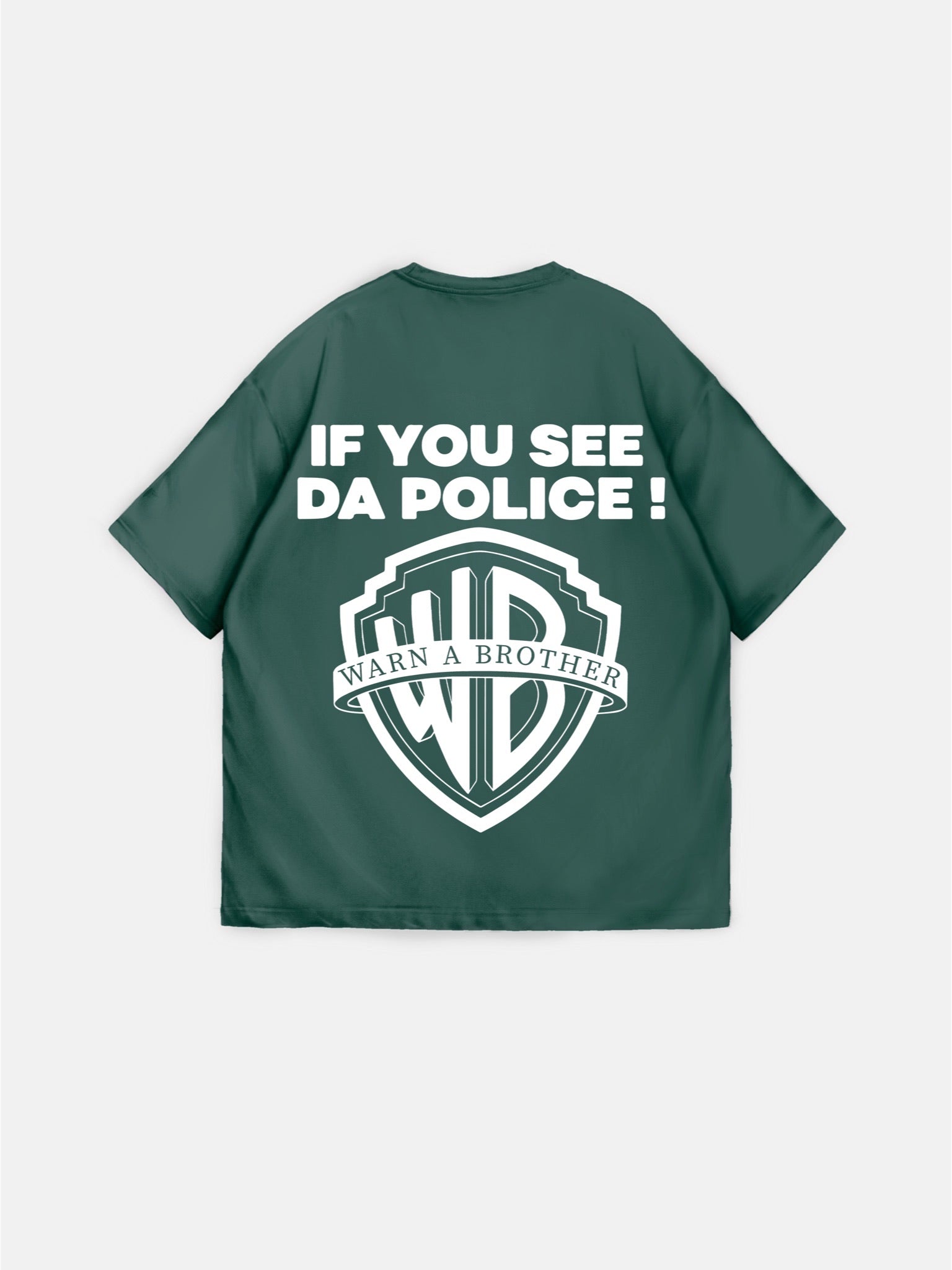 Oversize 'Warn a Brother' T-shirt - Petrol