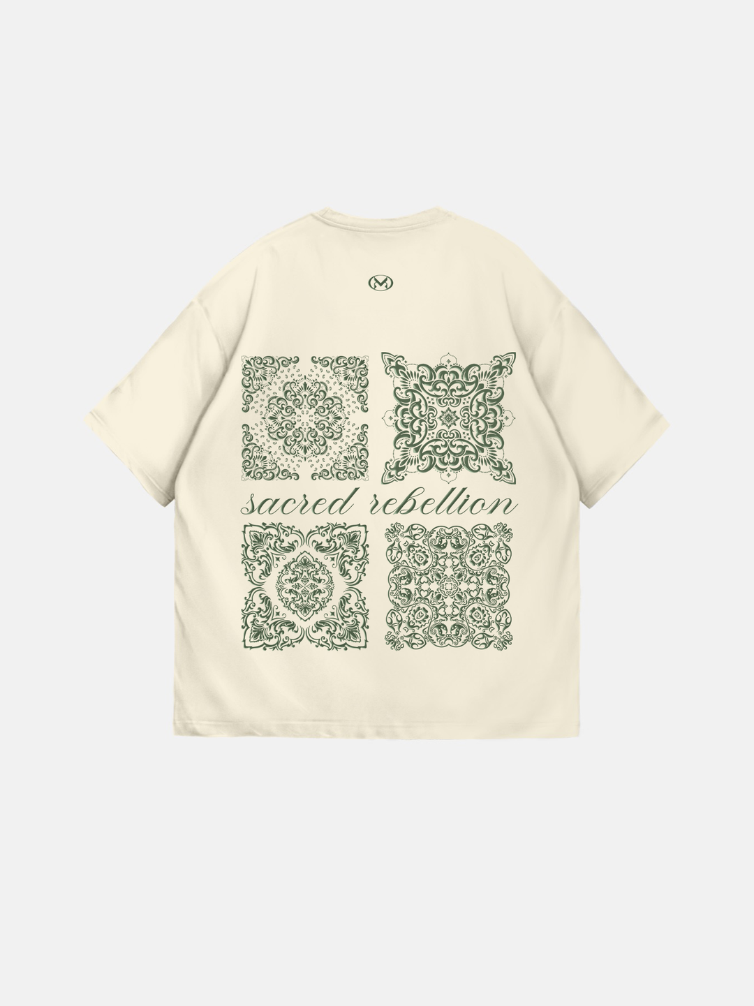 Oversize 'Sacred Rebellion' T-Shirt - Antique White