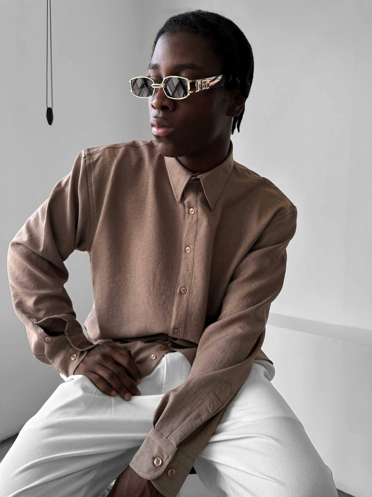 Oversize Oxford Shirt - Beige