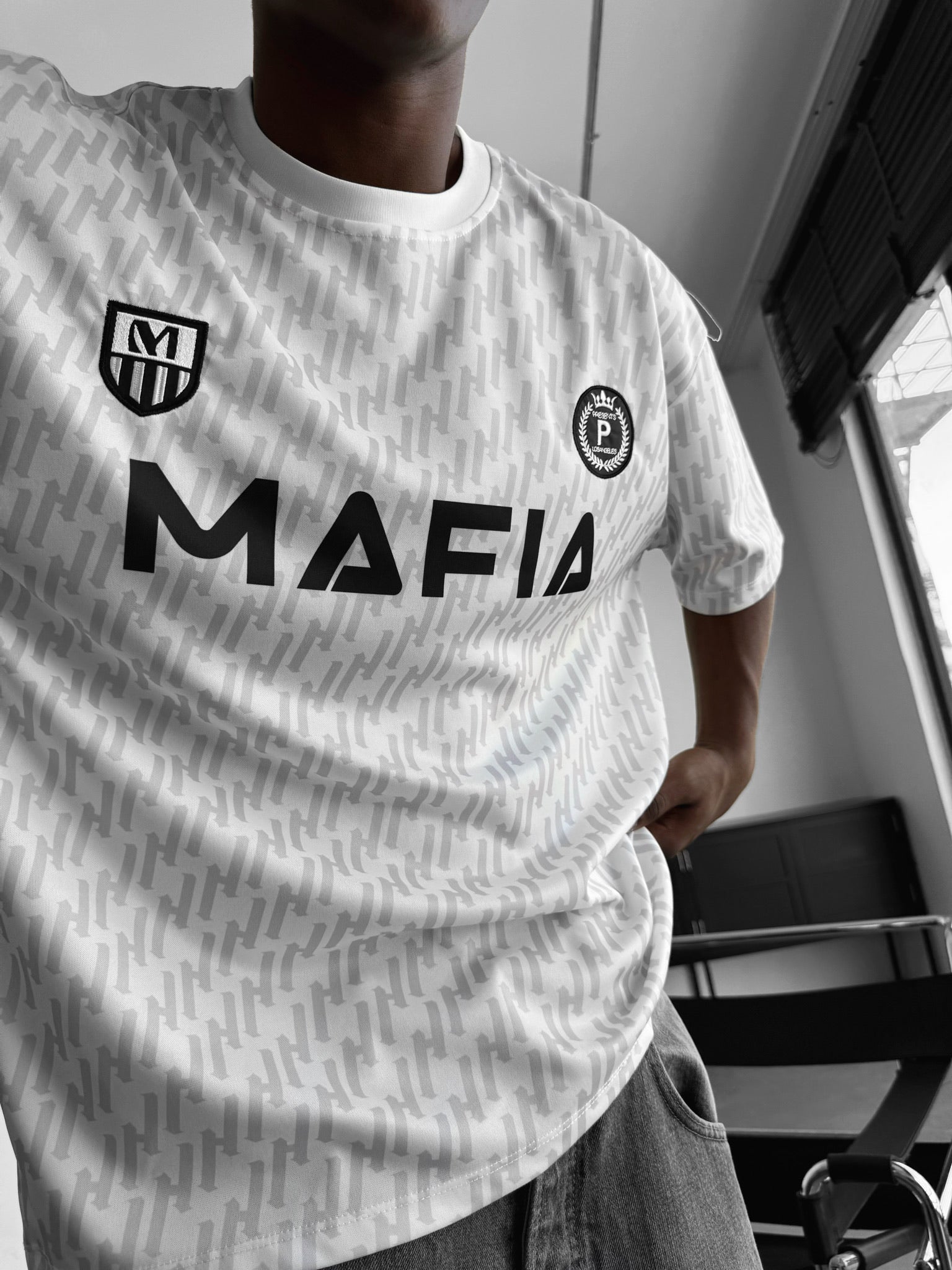 Oversize Mafia Trikot T-Shirt - White