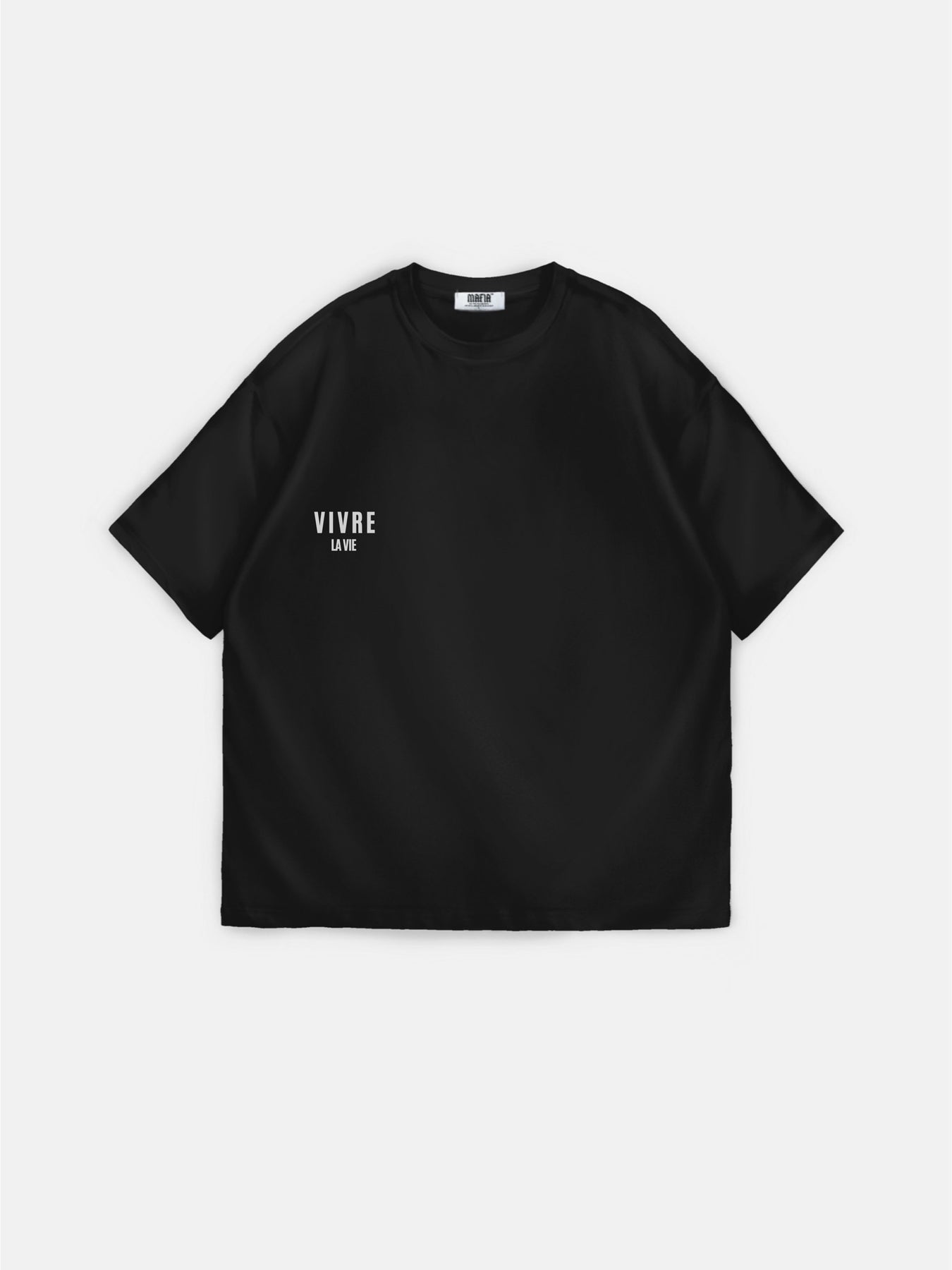 Oversize Vivre la Vie T-shirt - Black and Anthracite