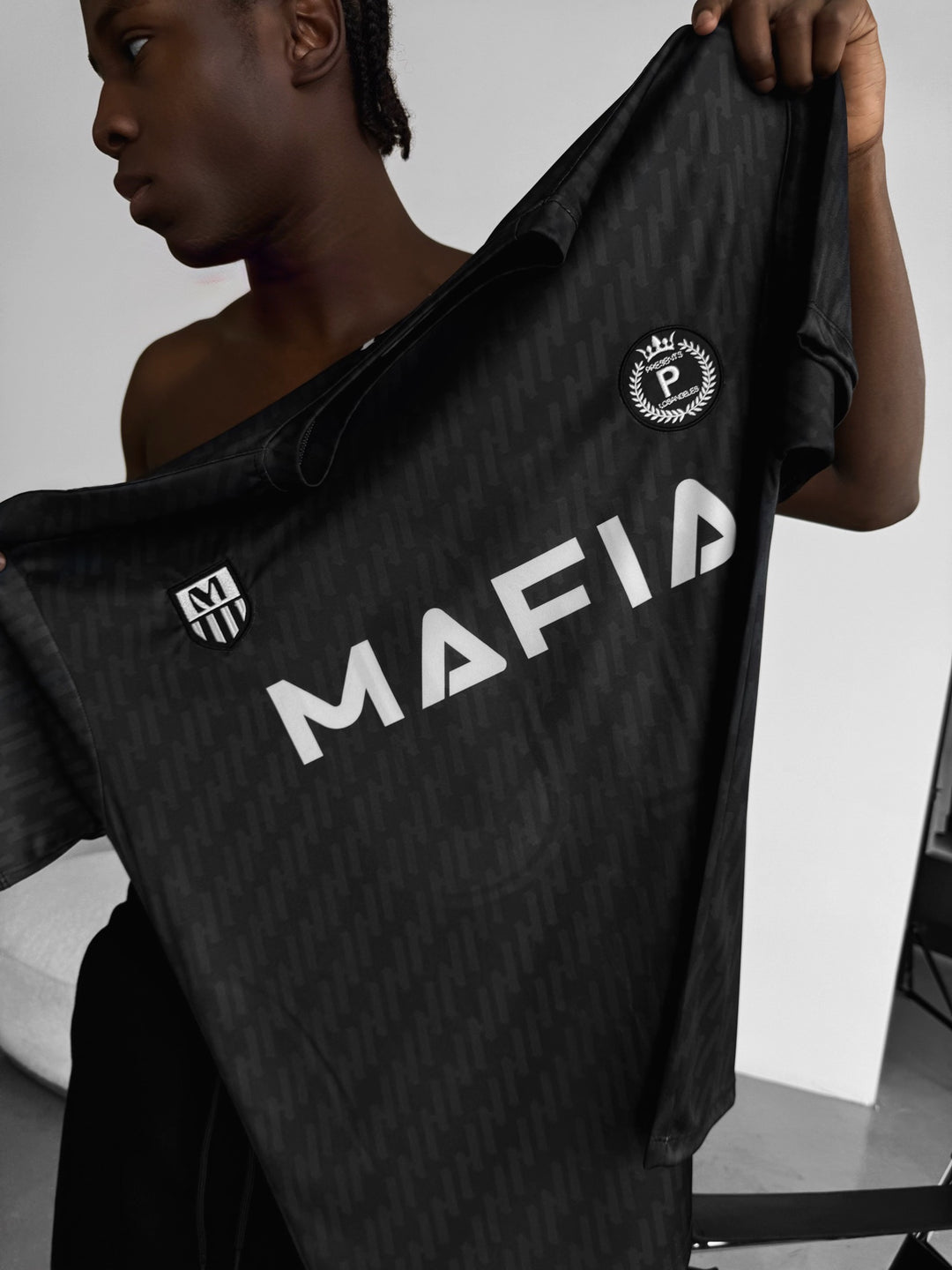 Oversize Mafia Trikot T-Shirt - Black