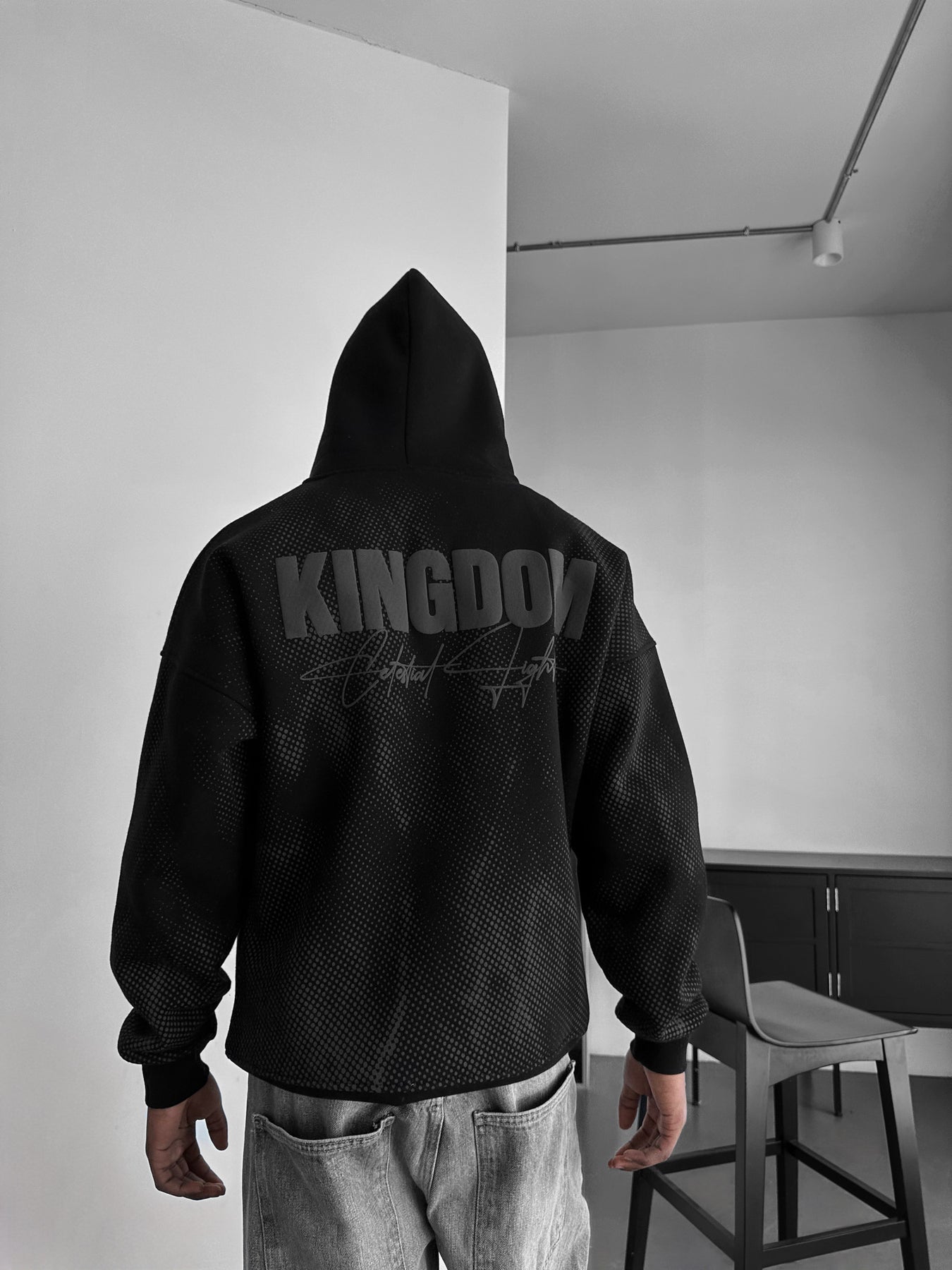 Oversize Kingdom Hoodie - Black and Anthracite