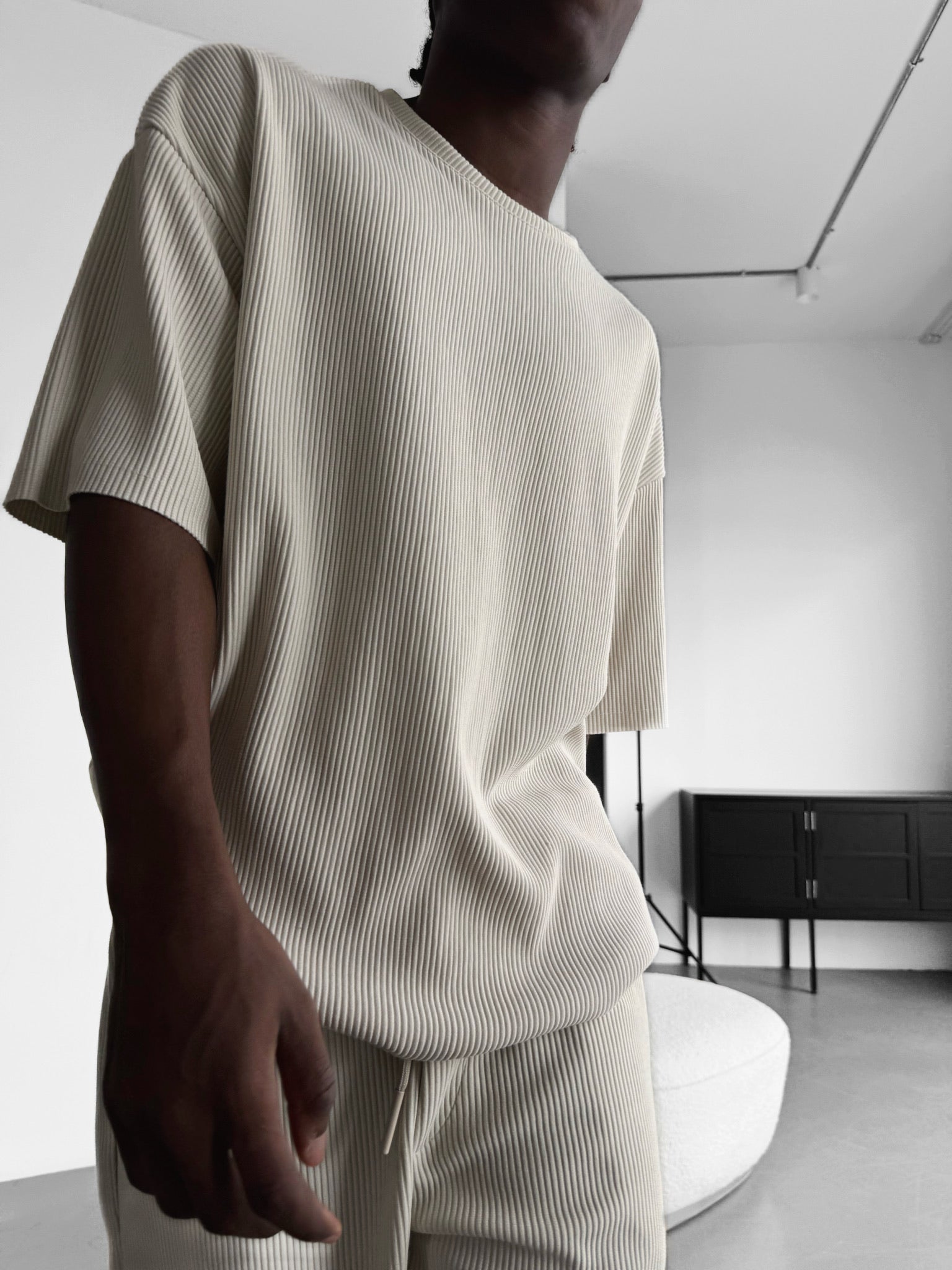 Oversize Cord Tee - Beige