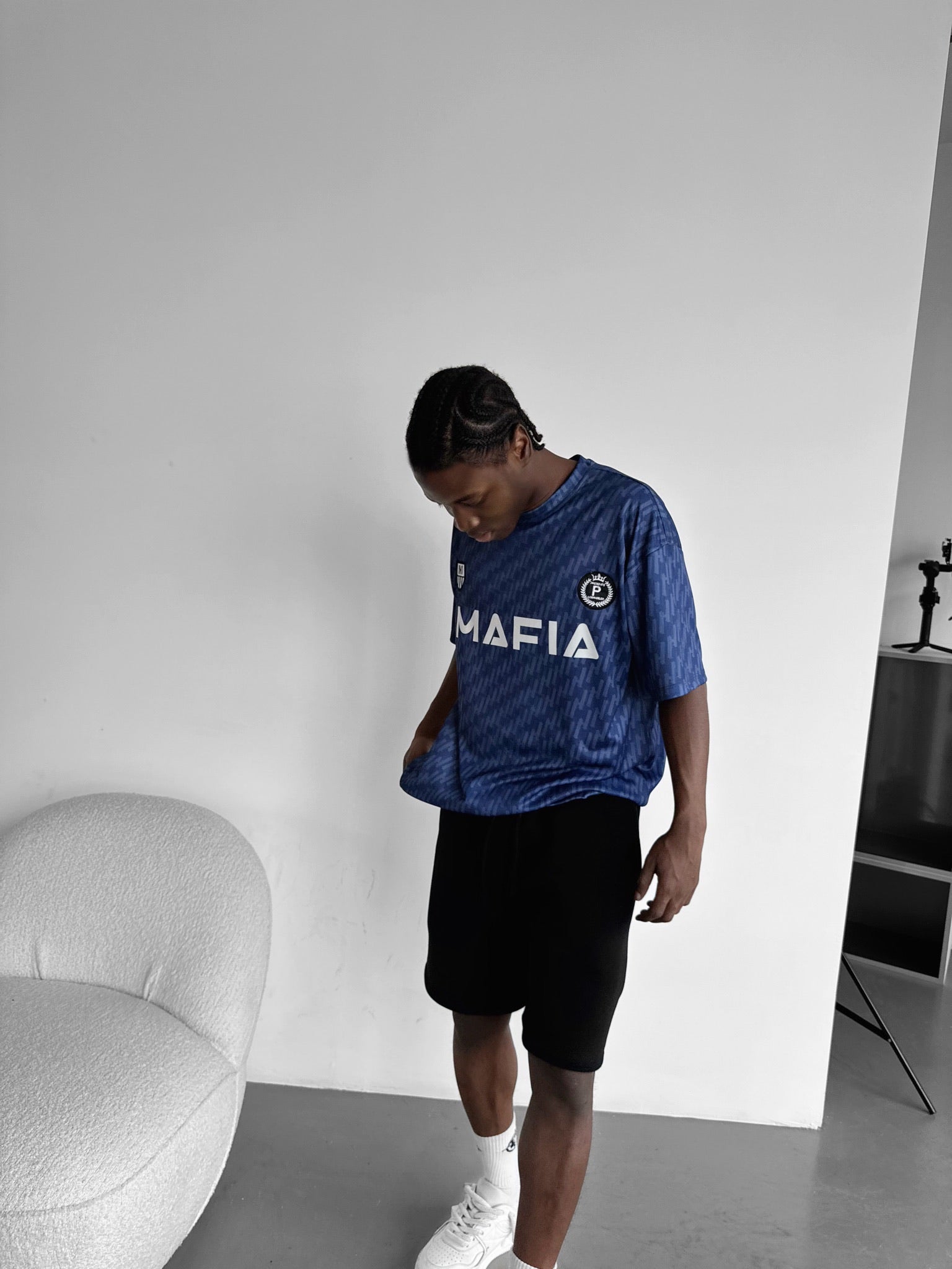 Oversize Mafia Trikot T-Shirt - Blue