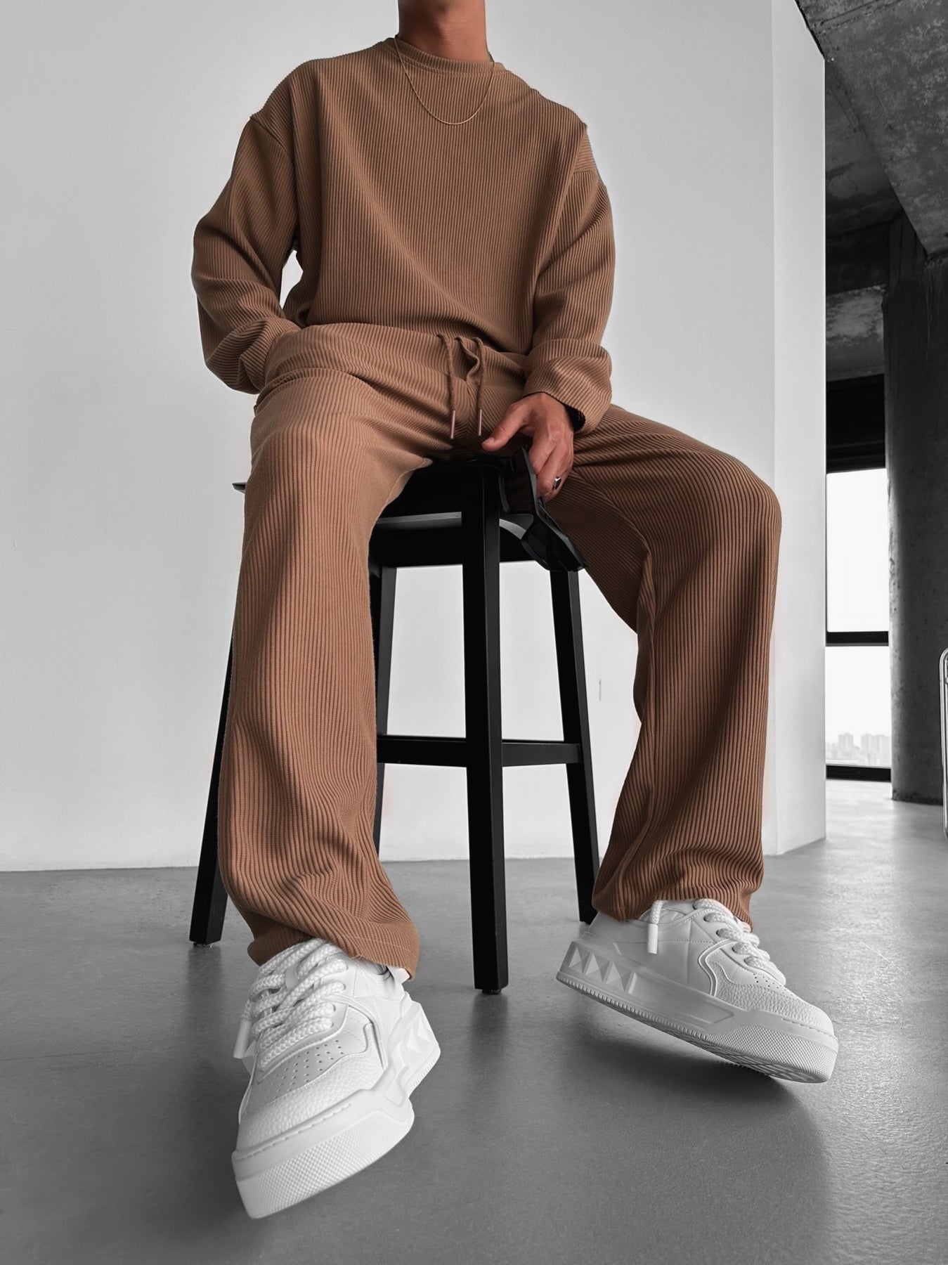 Loose Fit Cord Pant - Brown