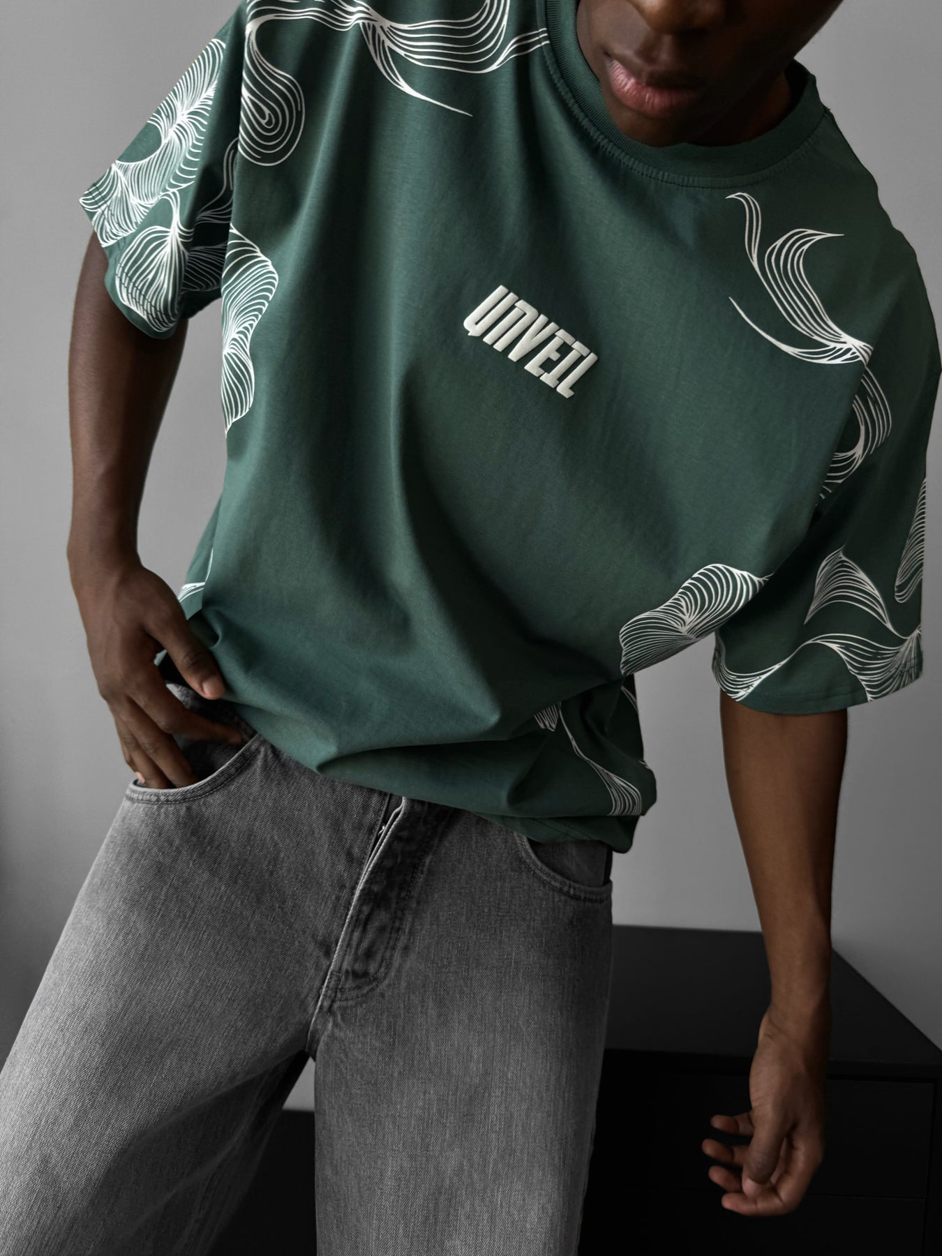 Oversize 'Unveil' T-Shirt - Petrol
