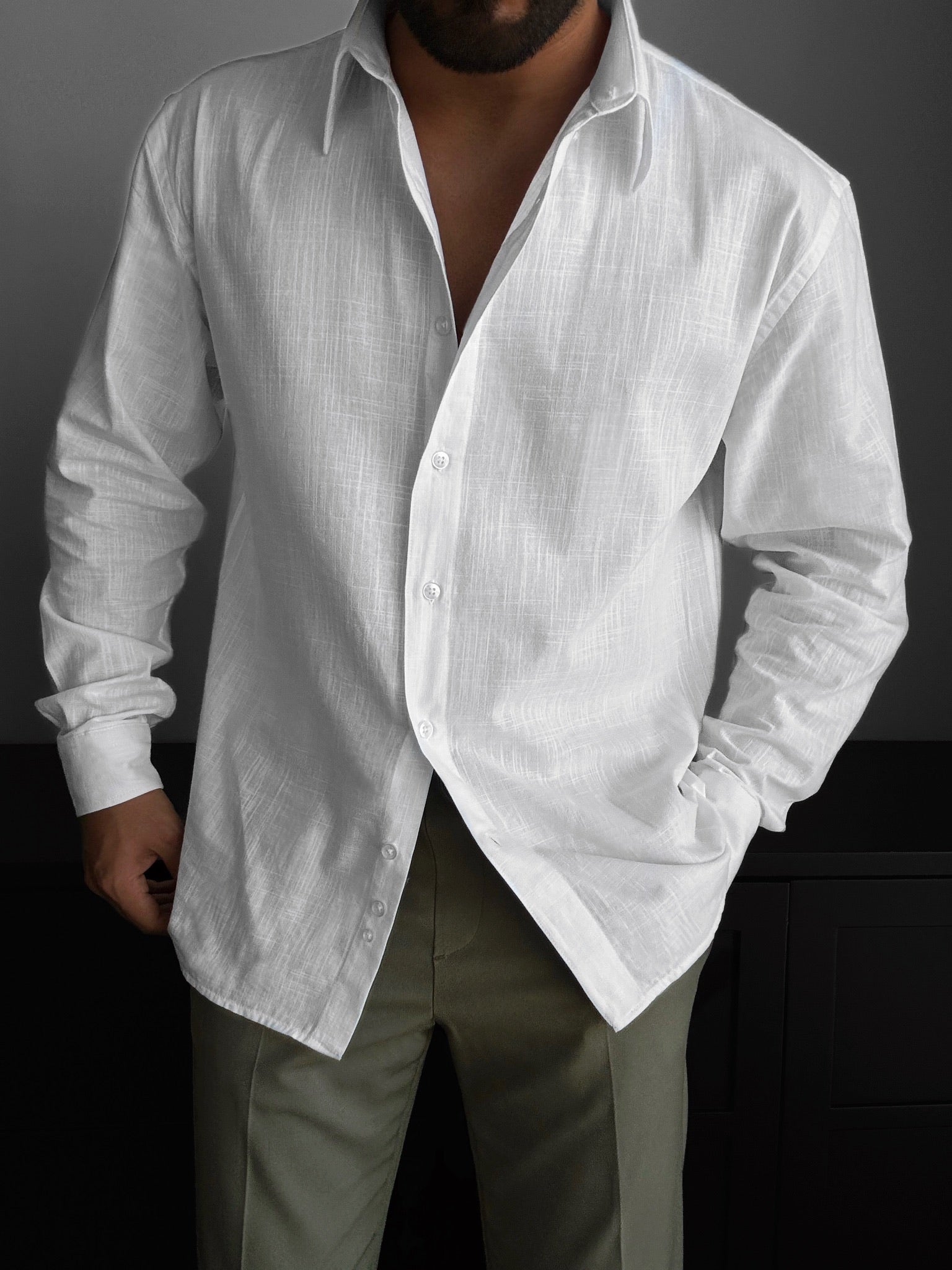 Oversize Cotton Oxford Shirt - White