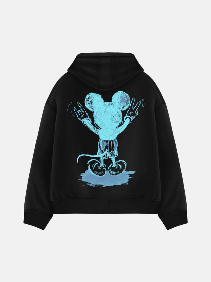 Oversize Mouse Hoodie - Black and Blue