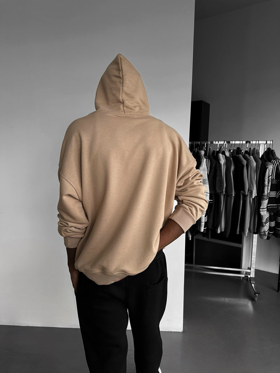 Loose Fit ‘MF’ Hoodie - Beige