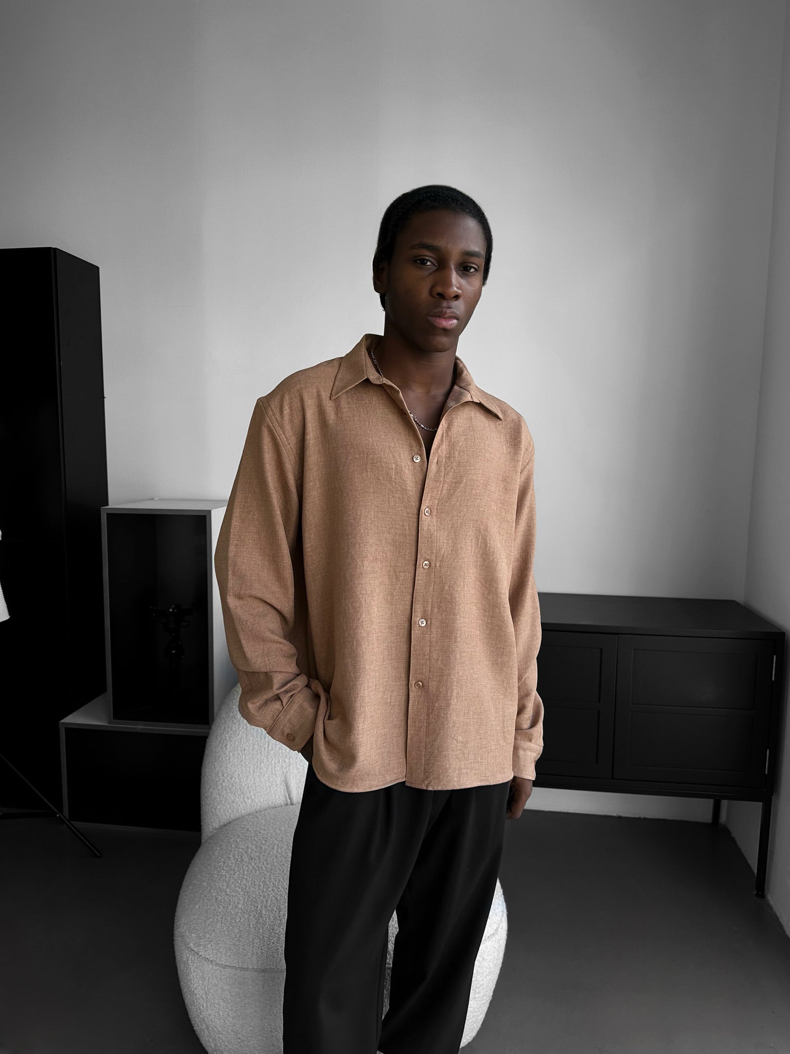 Oversize Oxford Shirt - Camel