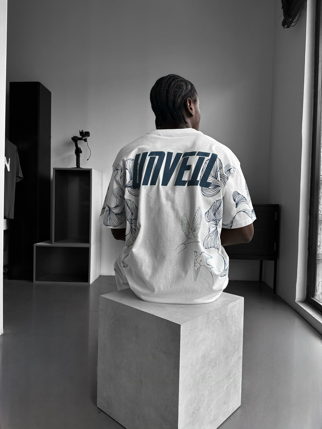 Oversize 'Unveil' T-Shirt - Ecru