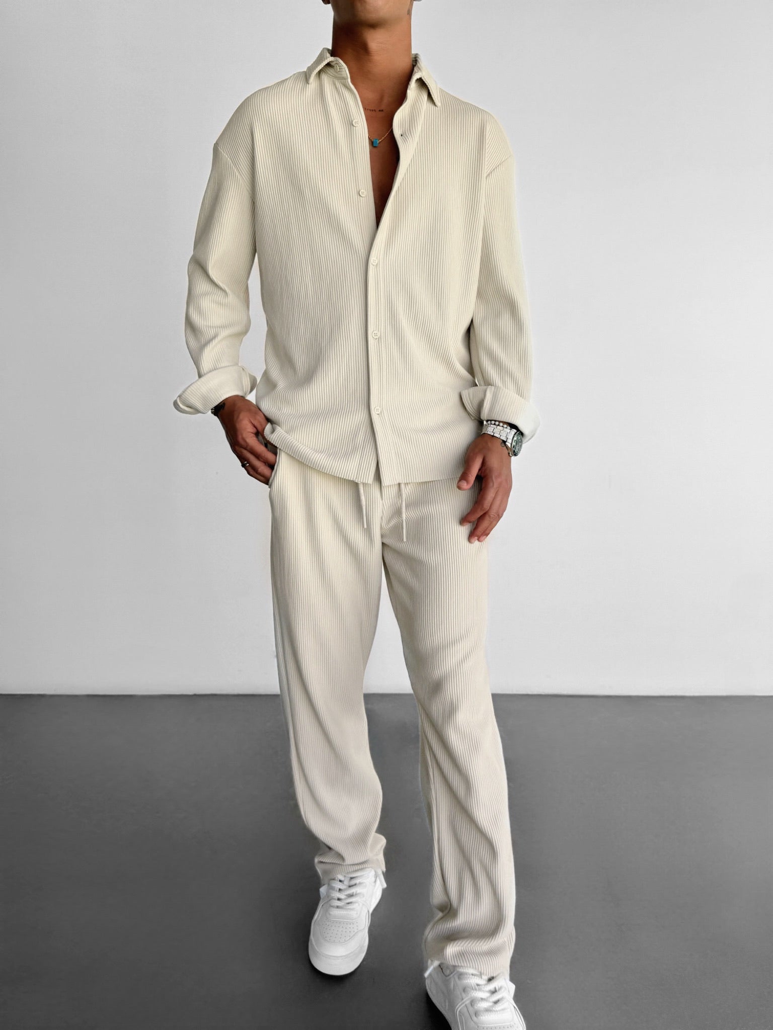 Oversize Cord Shirt - Beige