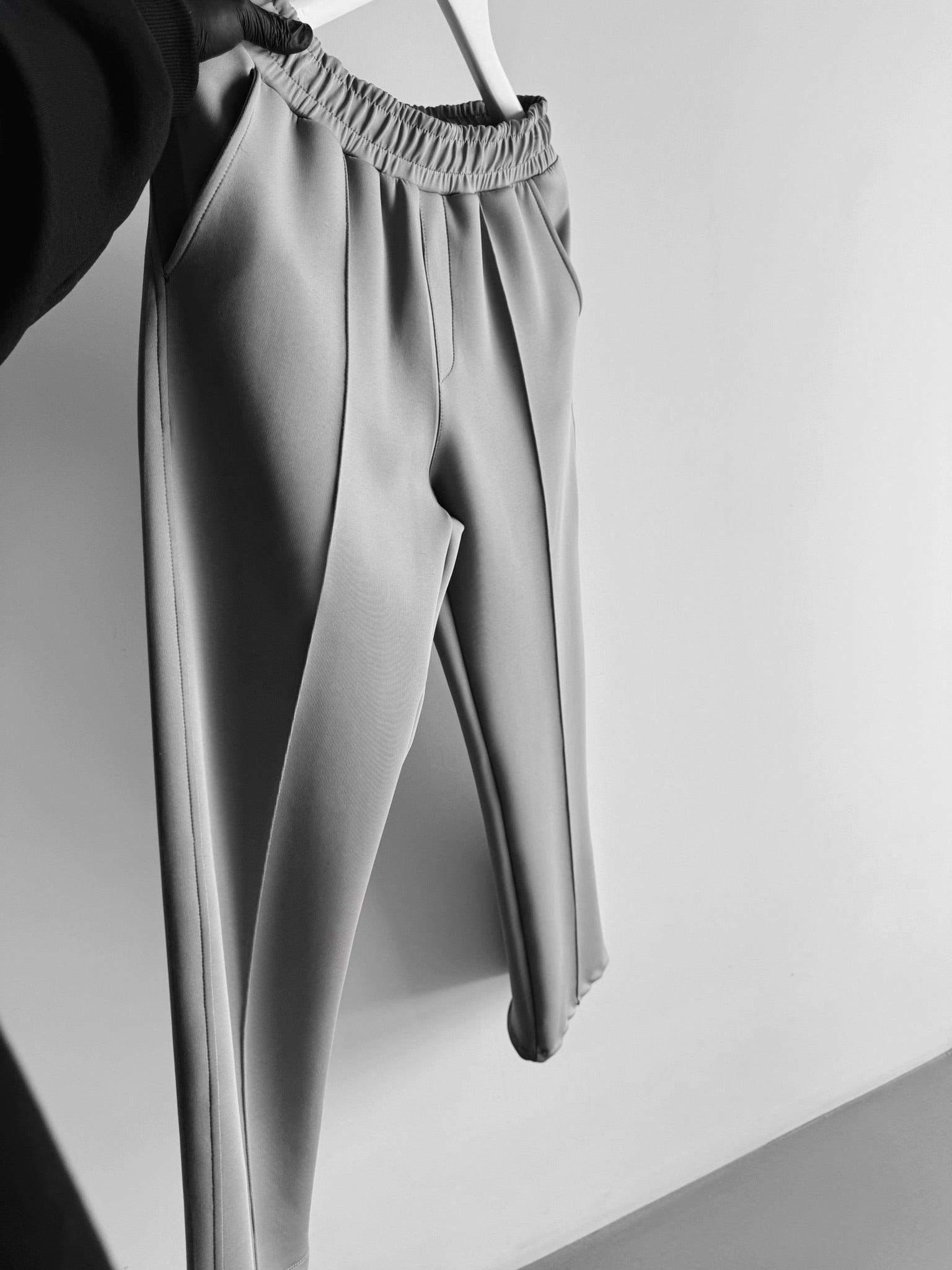 Loose Fit Diver Fabric Trousers - Grey