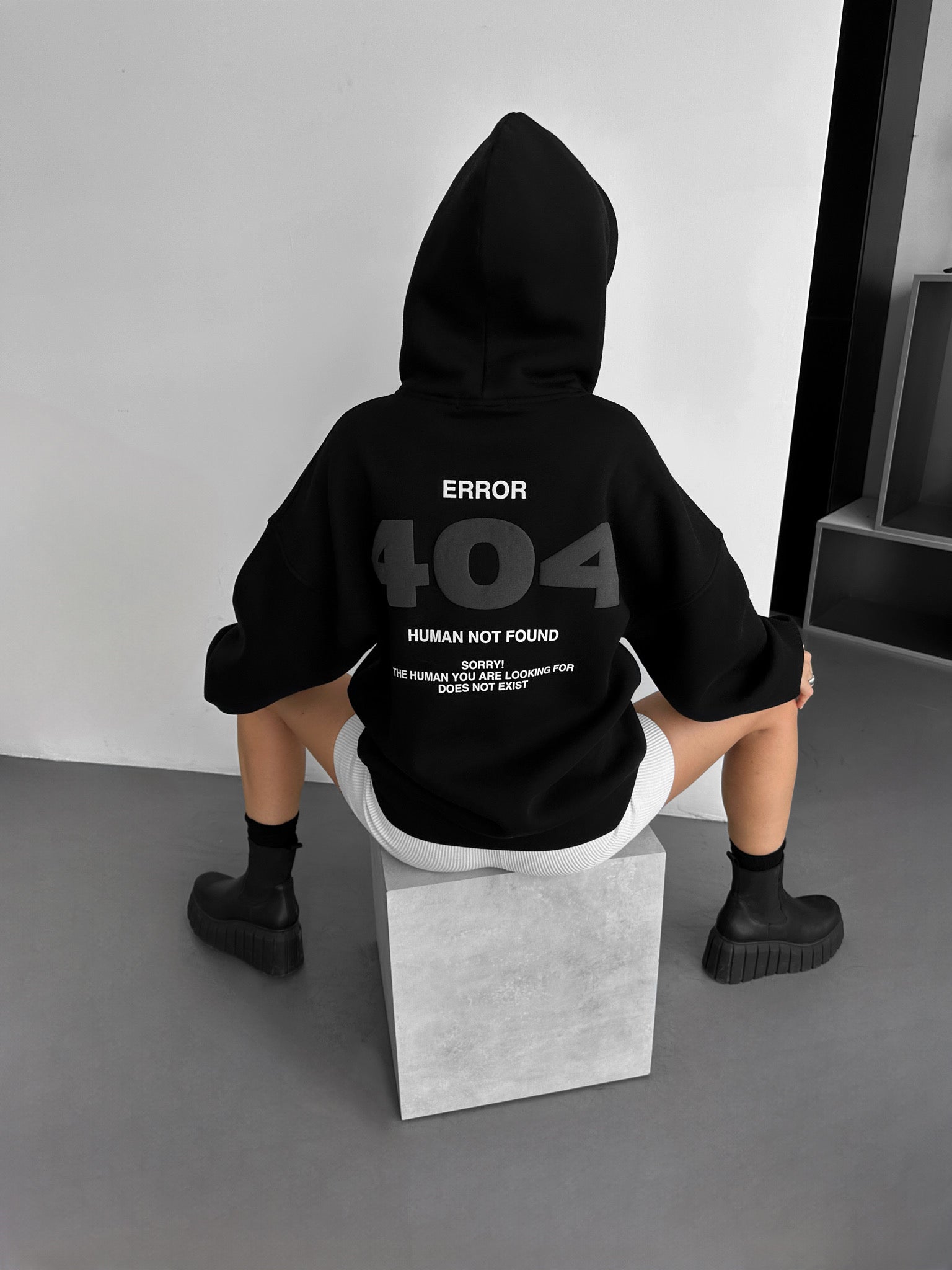 Oversize 404 Hoodie - Black