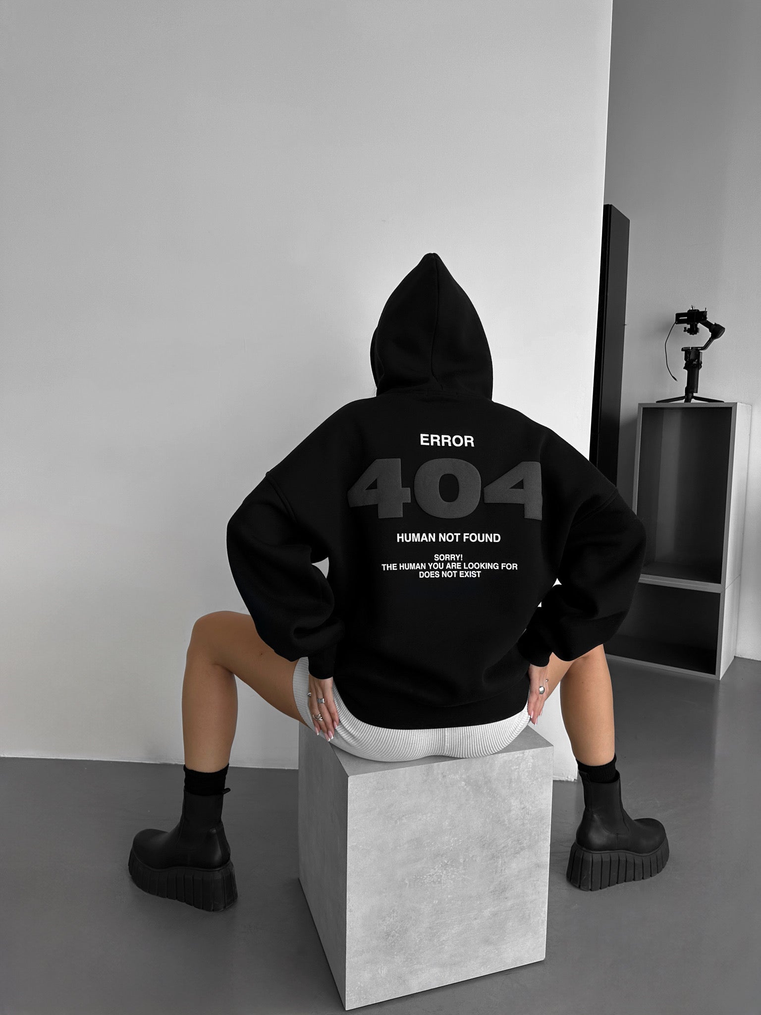 Oversize 404 Hoodie - Black