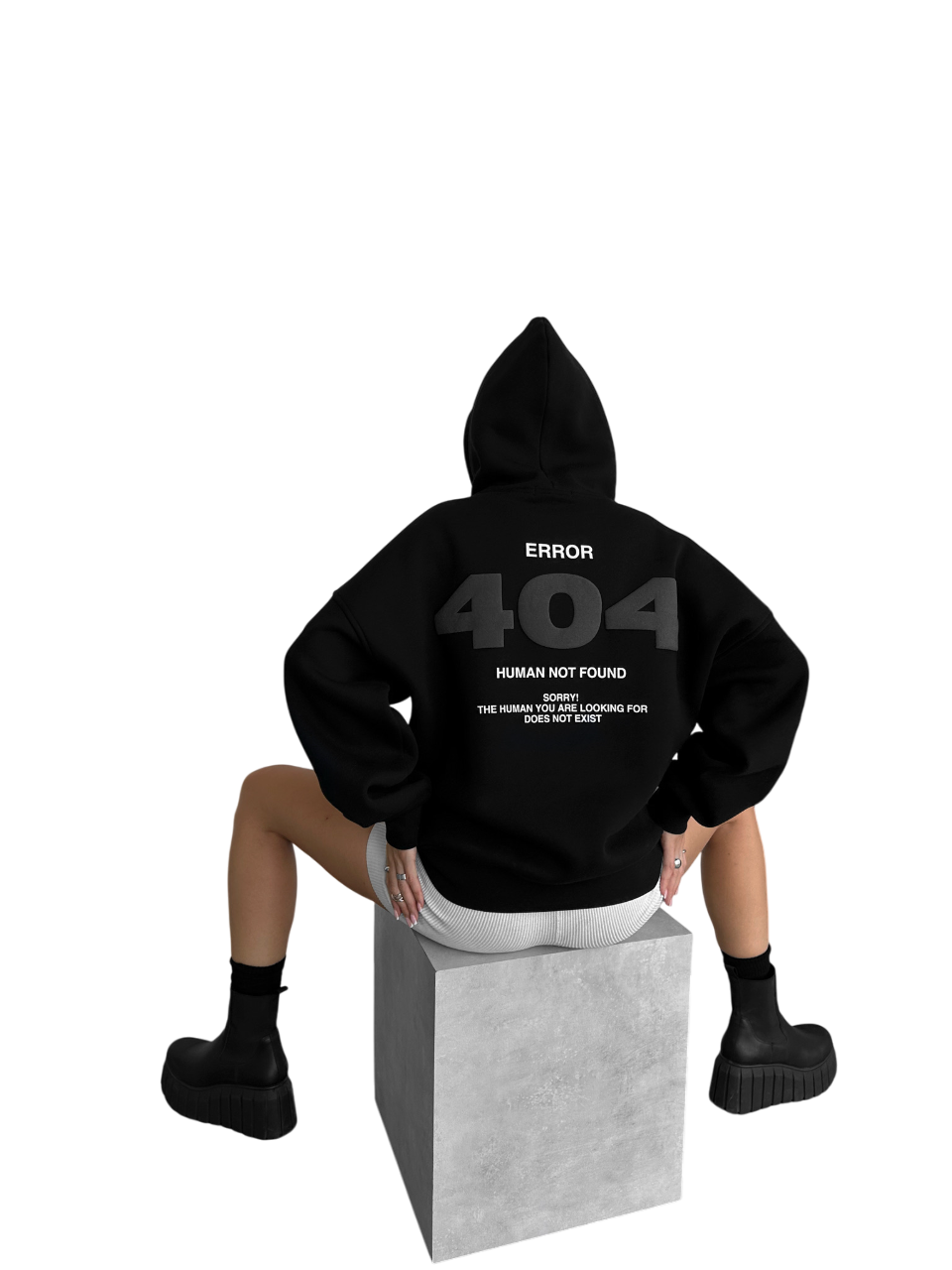 Oversize 404 Hoodie - Black