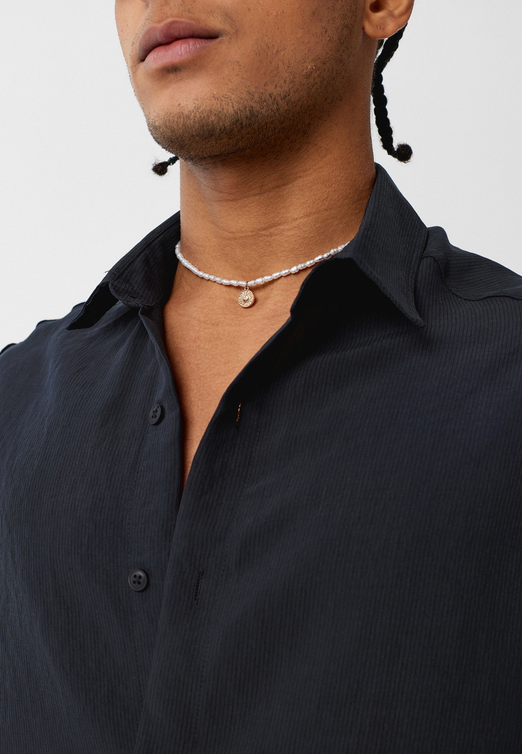 Matte Jet Black Oversized Linen Shirts