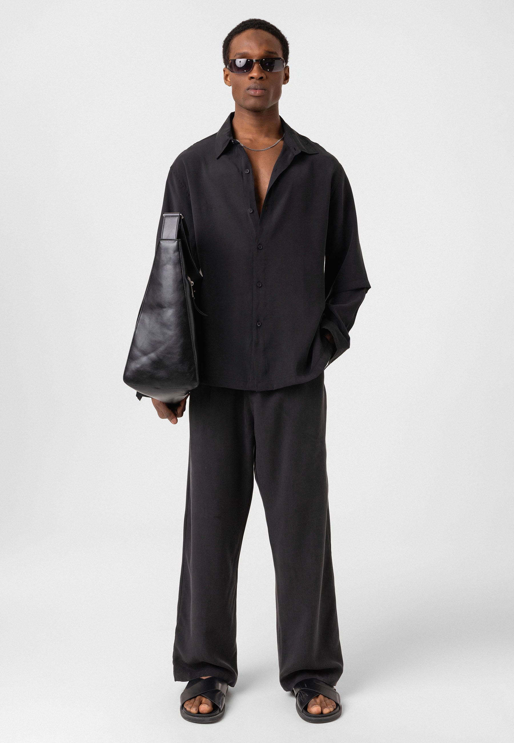 Black Button-Up Shirt – Comfort Fit, Smart Everyday Look