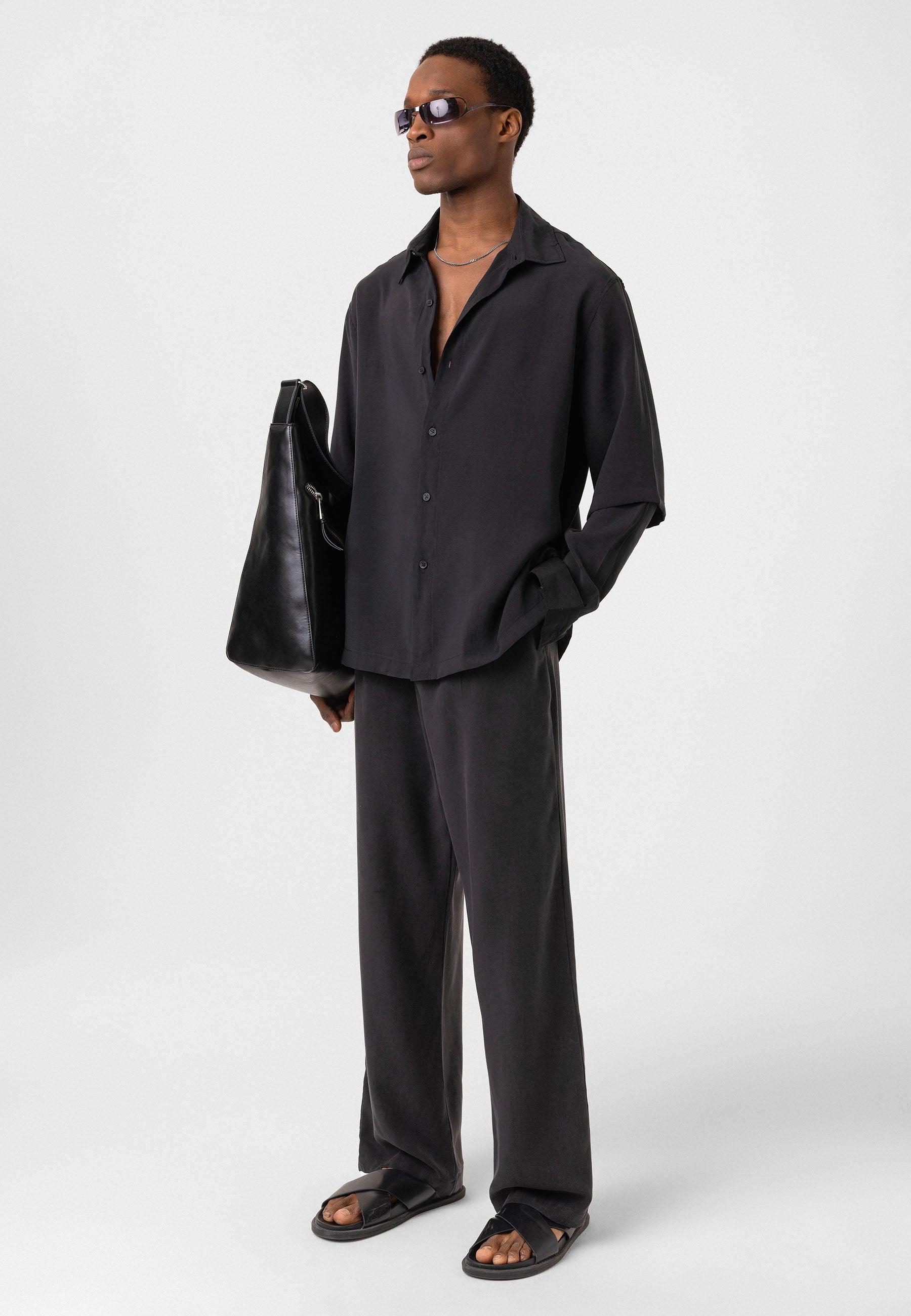 Black Button-Up Shirt – Comfort Fit, Smart Everyday Look