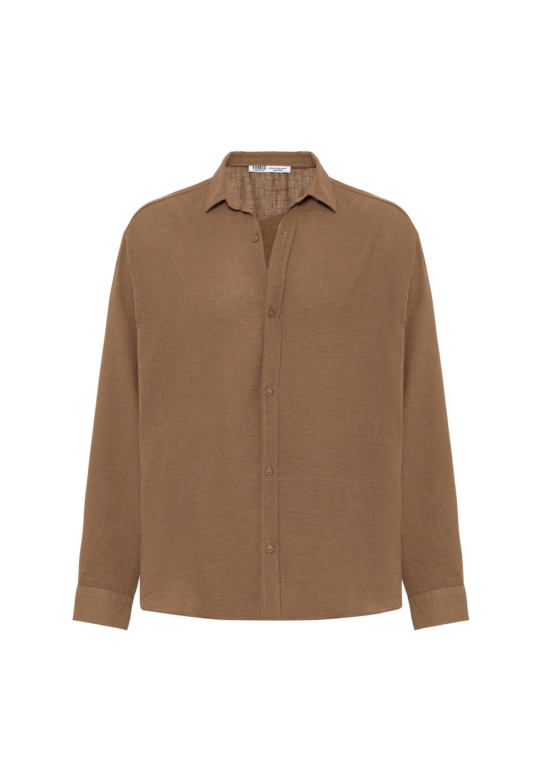 Soft Vizon Beige Striped Muslin Linen Oversize Shirt – Relaxed Natural Comfort