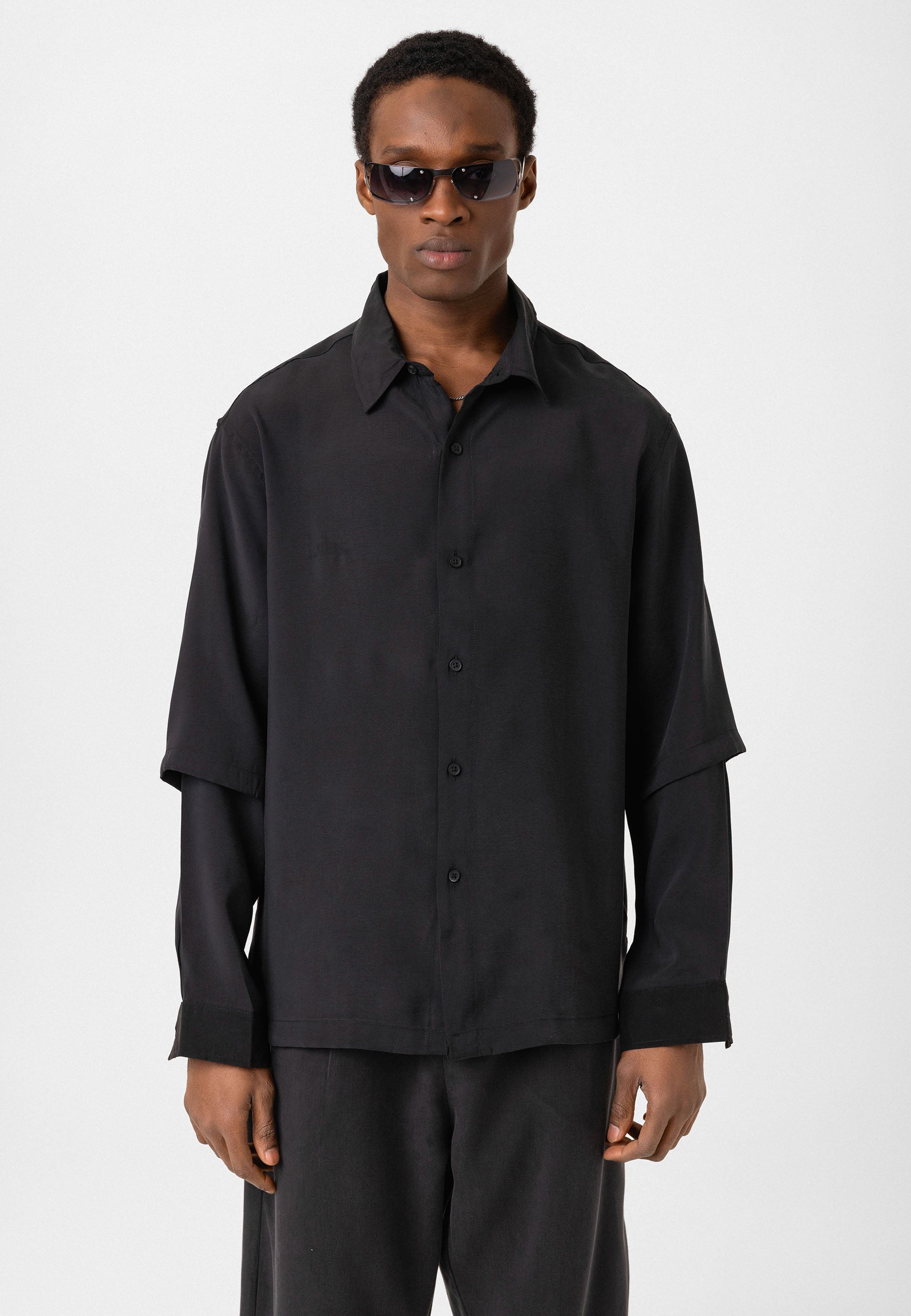 Black Button-Up Shirt – Comfort Fit, Smart Everyday Look
