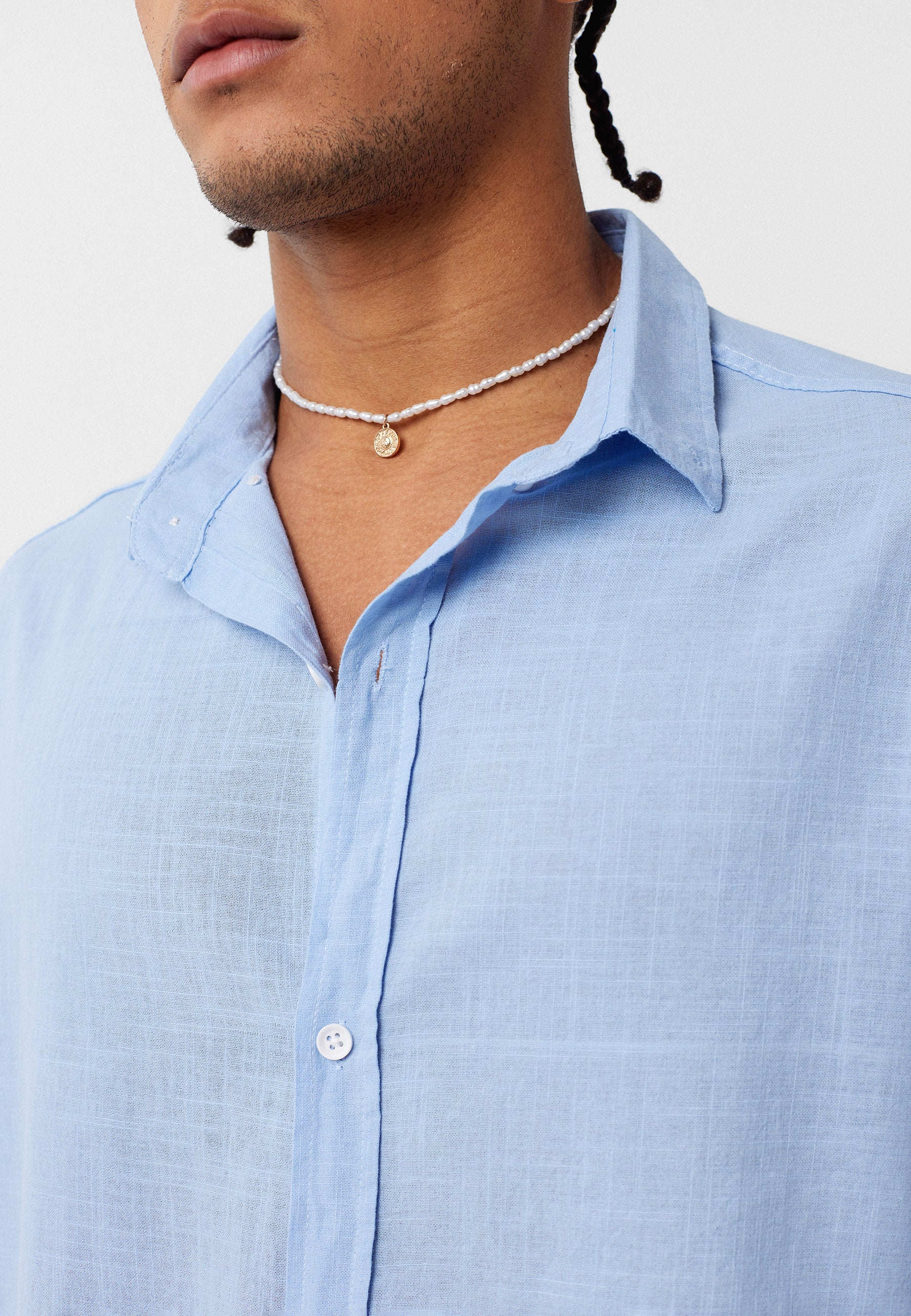 Sky Blue Long Sleeve Oversized Linen Shirt – Light, Airy & Timeless