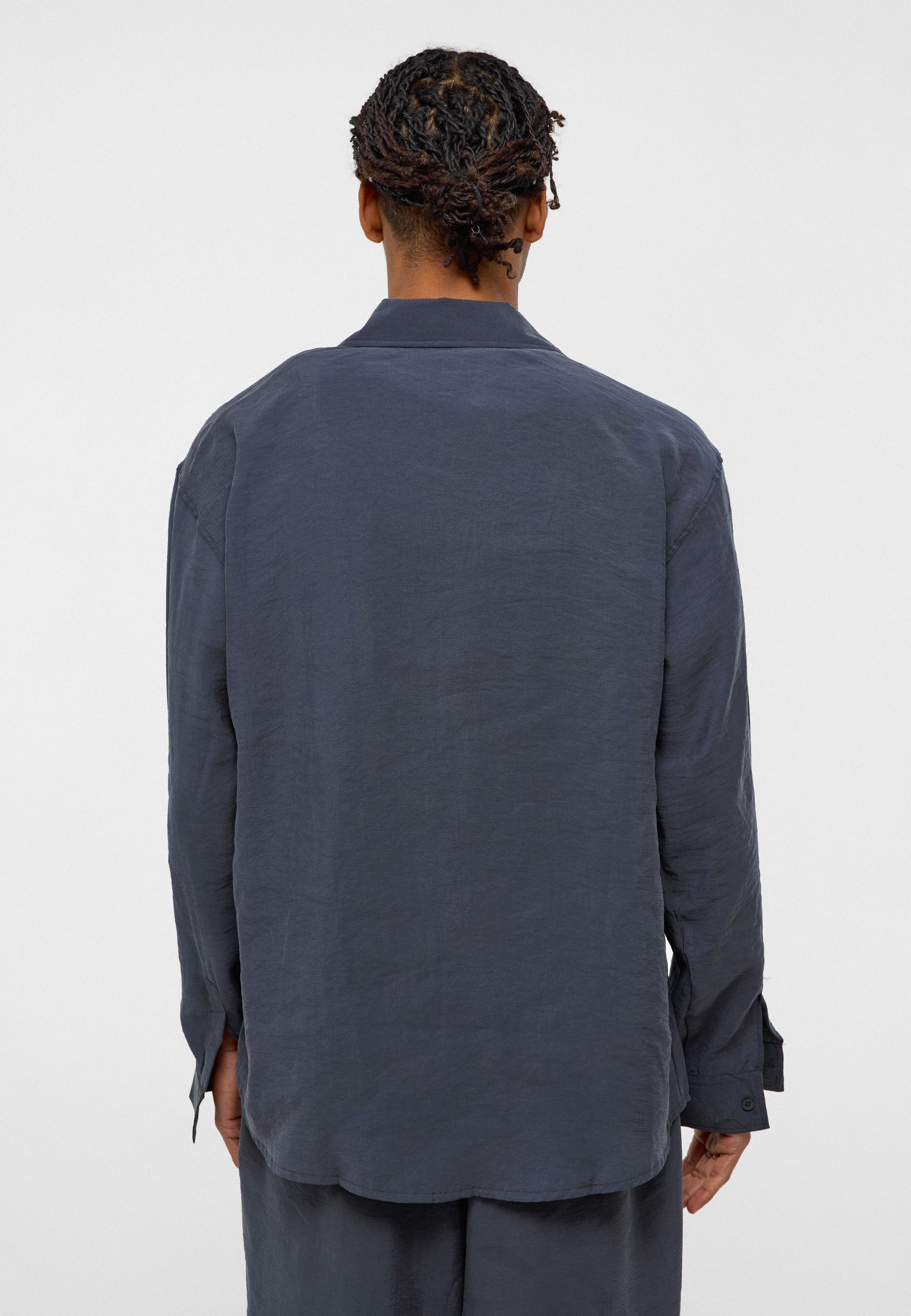 Matte Jet Black Oversized Short‑Sleeve Linen Shirt – Crisp & Cool Summer Staple
