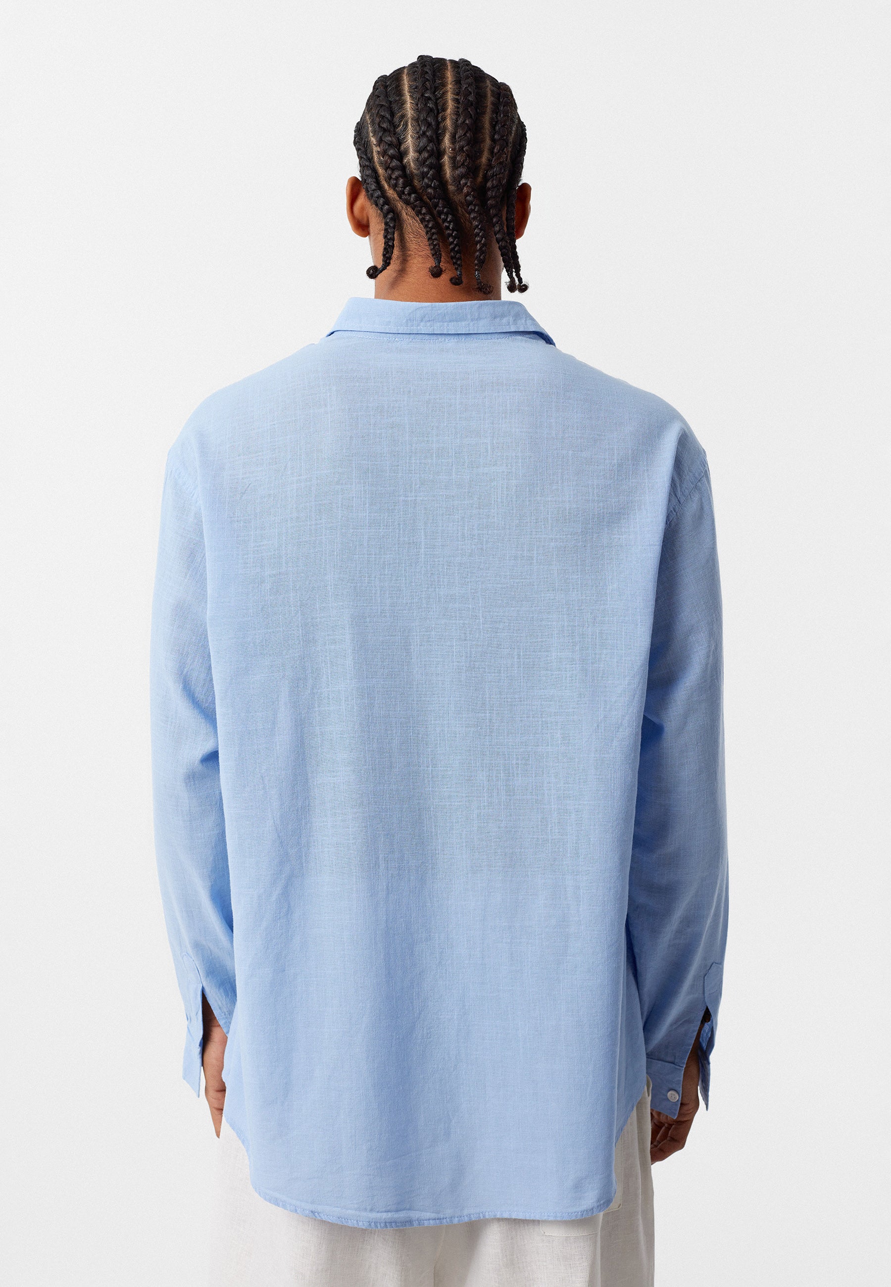Sky Blue Long Sleeve Oversized Linen Shirt – Light, Airy & Timeless