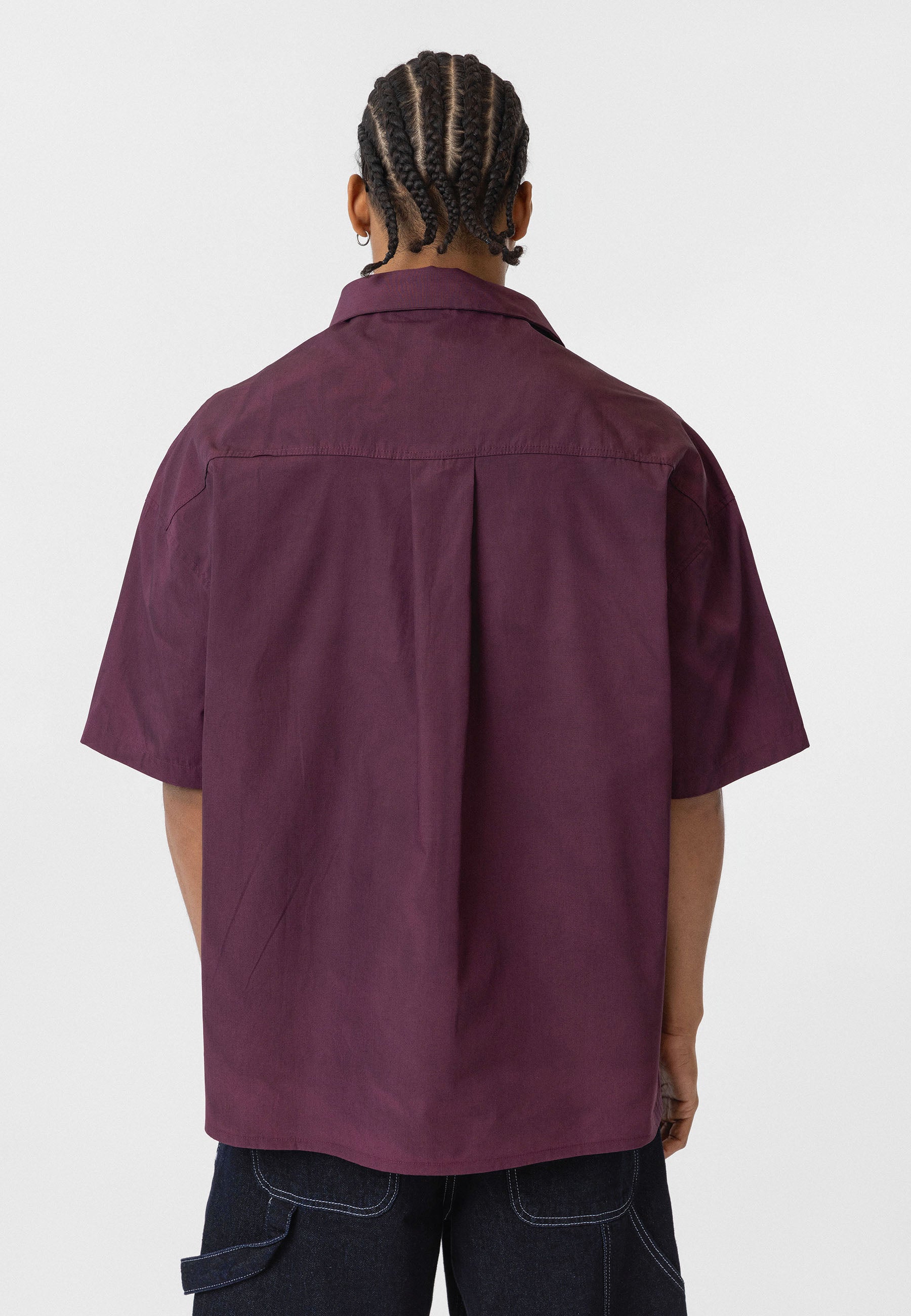 Deep Bordeaux Oversize Washed Poplin Shirt – Relaxed Streetwear Staple