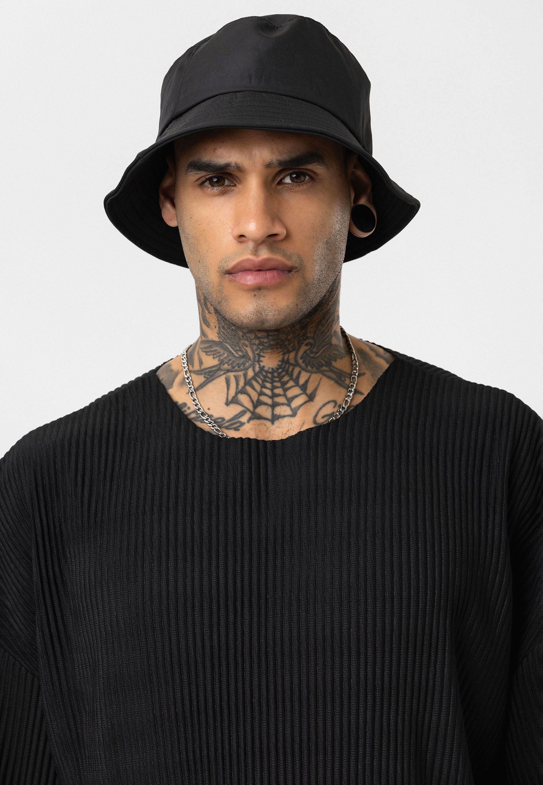 Black Ribbed Oversized T-Shirt Trendy Casual Look