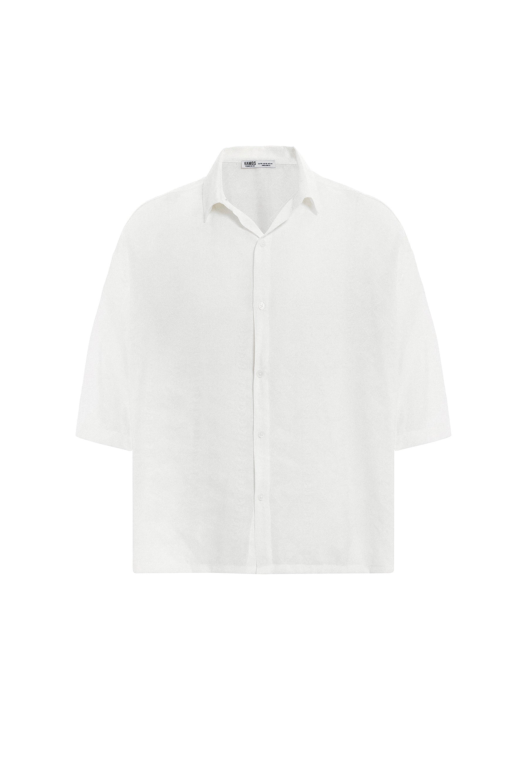 Jet Black Poplin Short-Sleeve Shirt – Sharp & Lightweight Oversized Fit