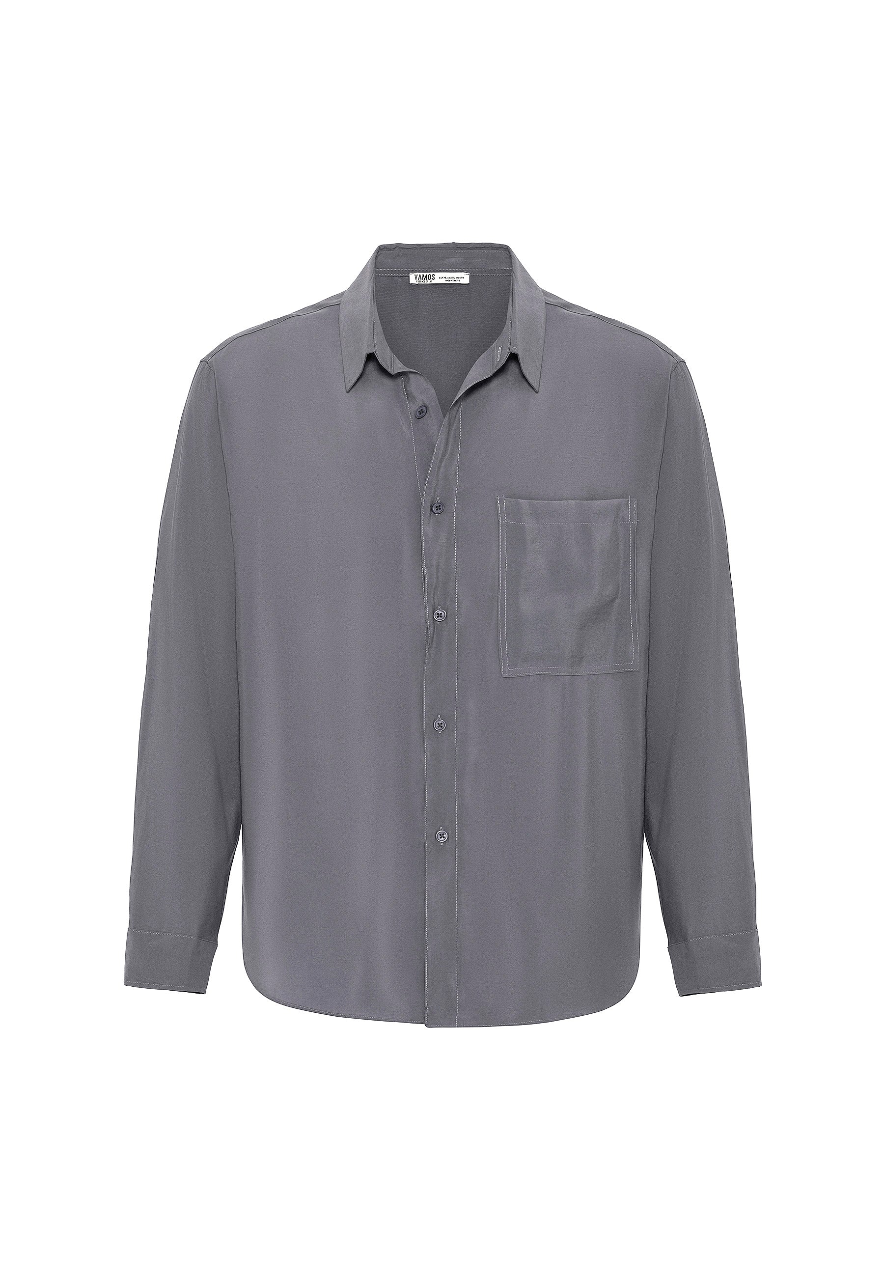 Grey Oversized Shirt – Long Sleeve, Minimal Everyday Style