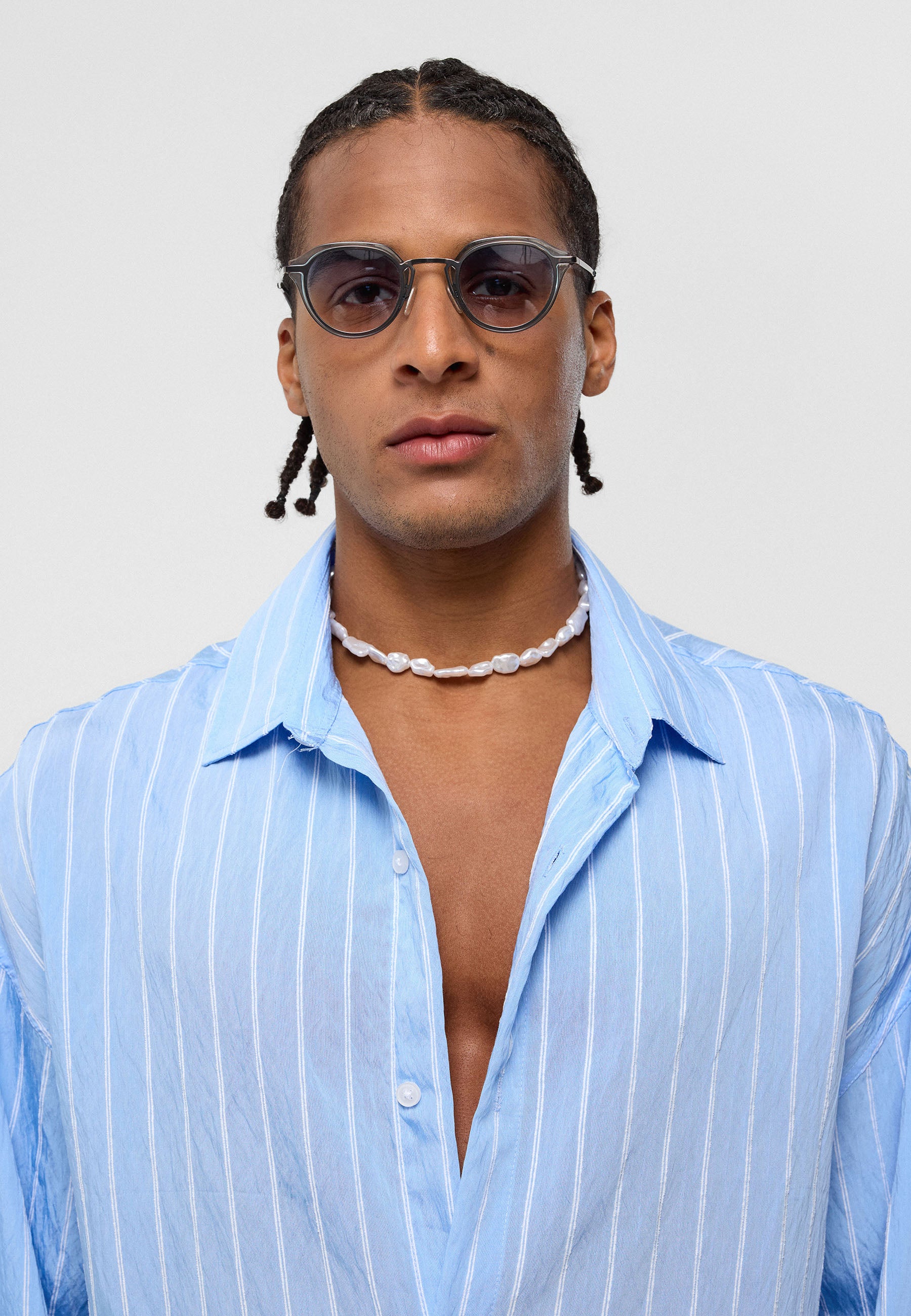 Pale Sky Blue Oversized Striped Long‑Sleeve Shirt – Breezy & Stylish Essentials