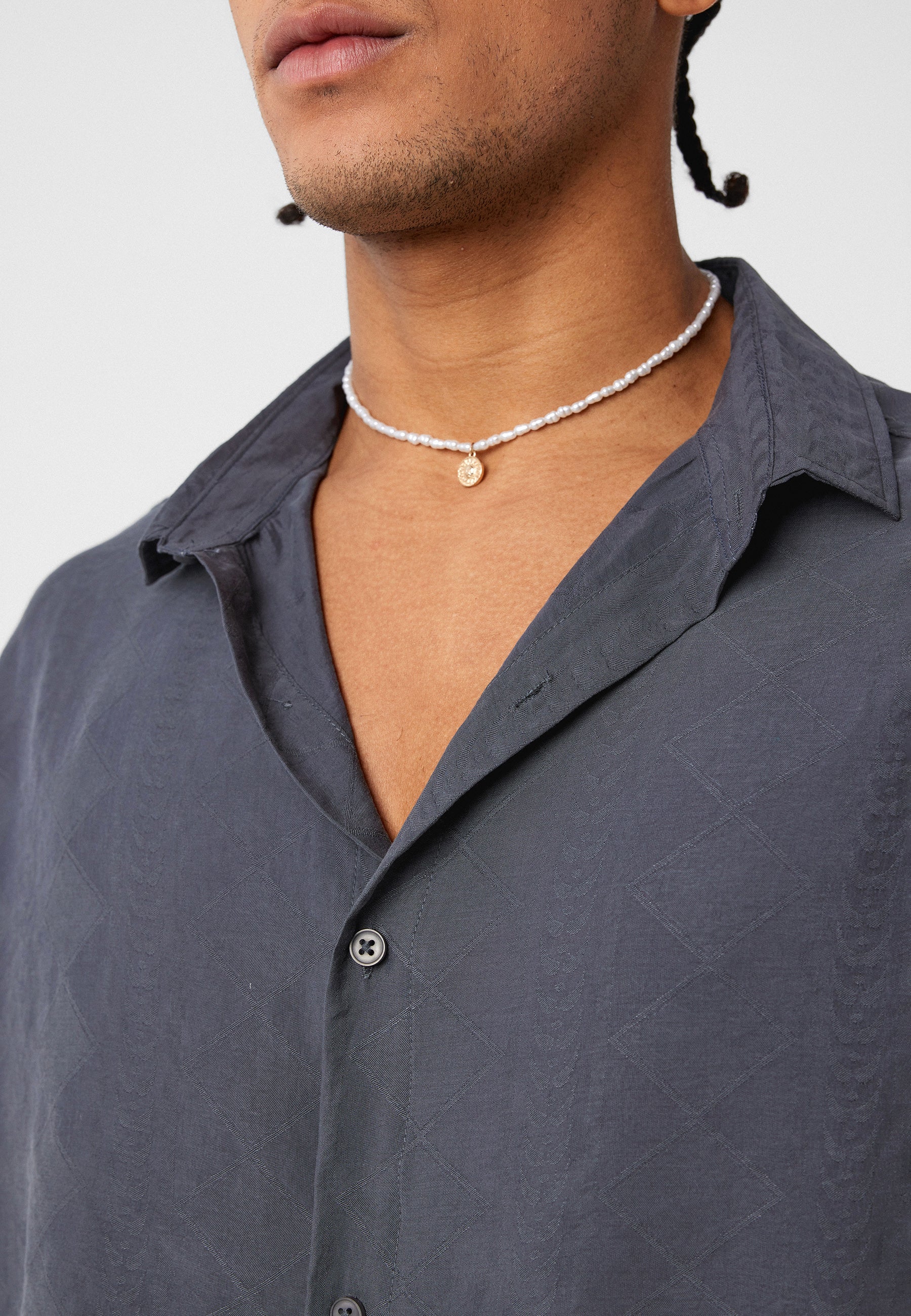 Navy Blue Oversized Short-Sleeve Linen Shirt – Effortless Summer Style