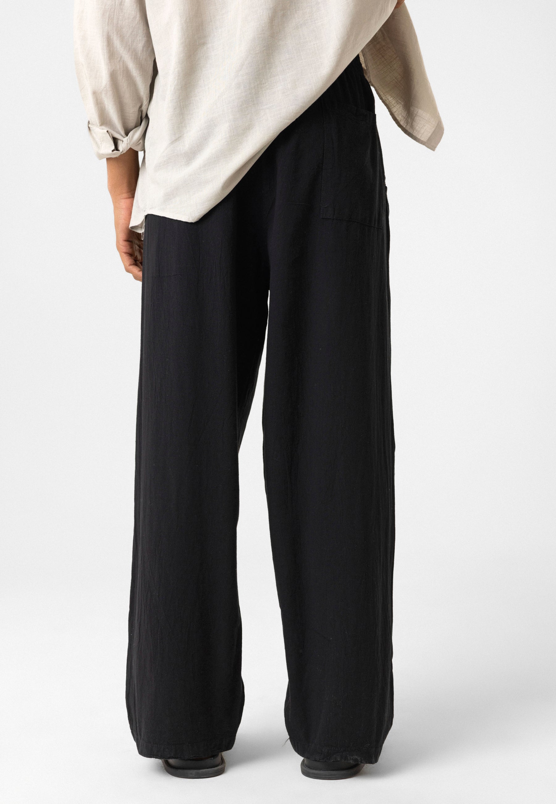 Elastic Waist Baggy Linen Pants – Breezy Fit, Effortless Vibe