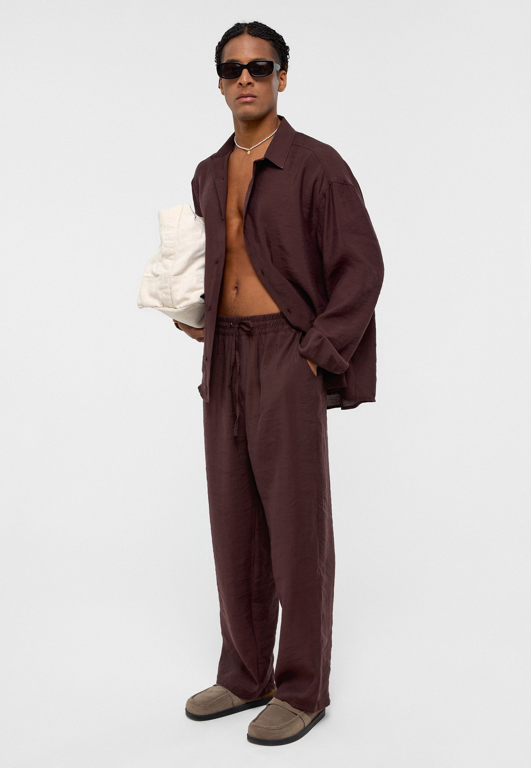 Baggy Fit Modal Trousers – Relaxed Wide-Leg Comfort