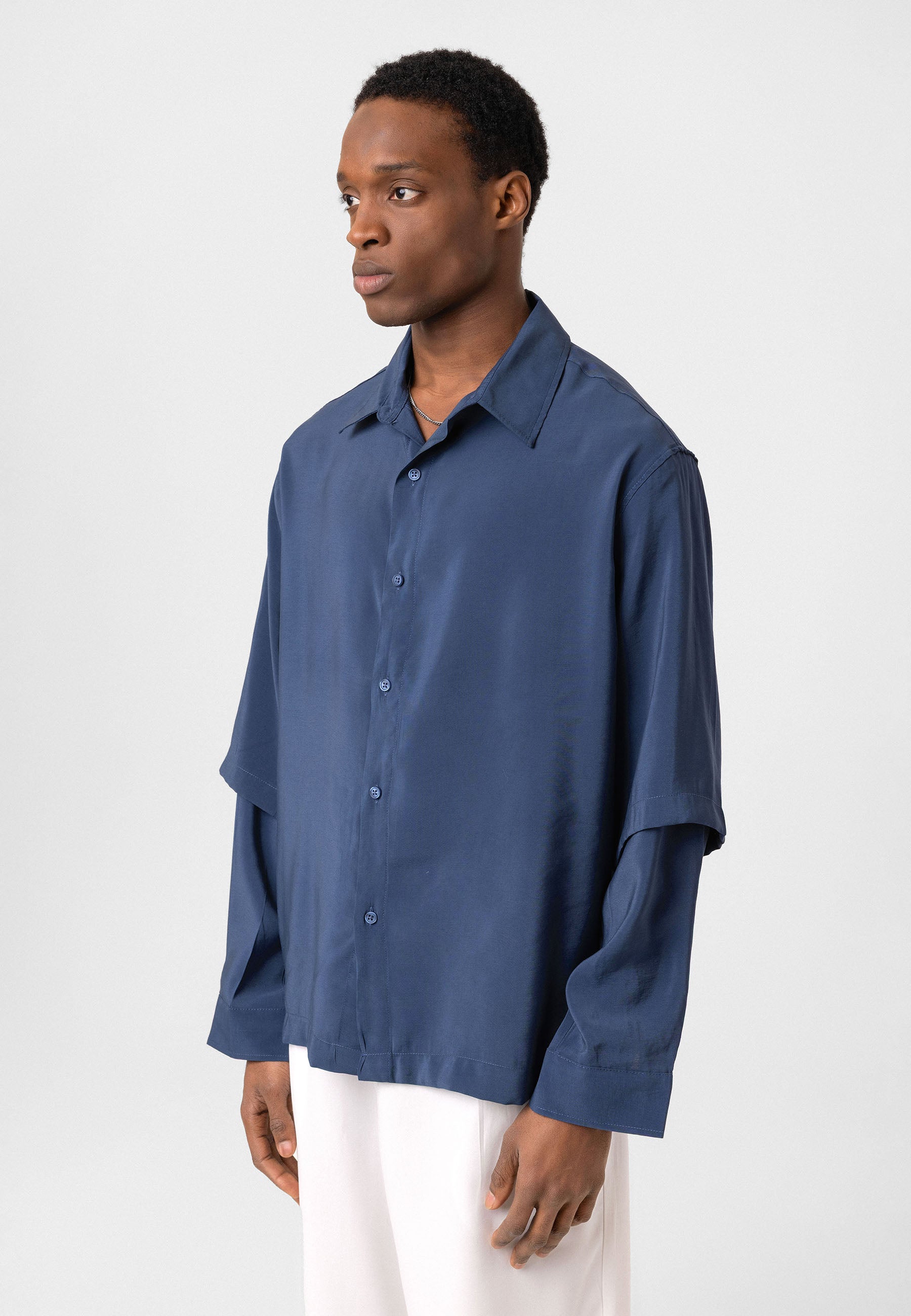 Muted Mauve Button-Up Shirt – Relaxed Fit with Modern Simplicity