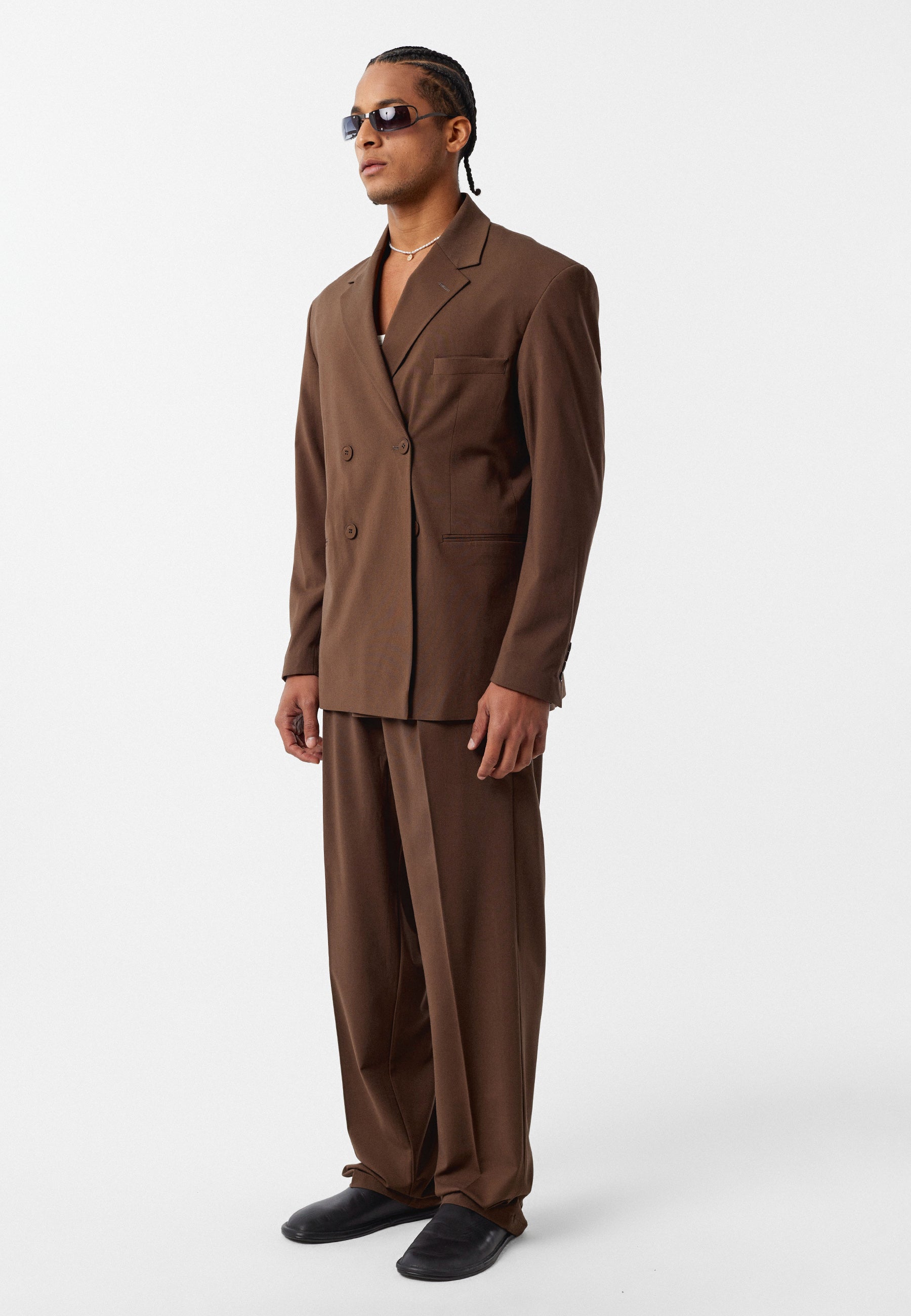 Brown Relaxed Fit Coat Warm Casual Essential