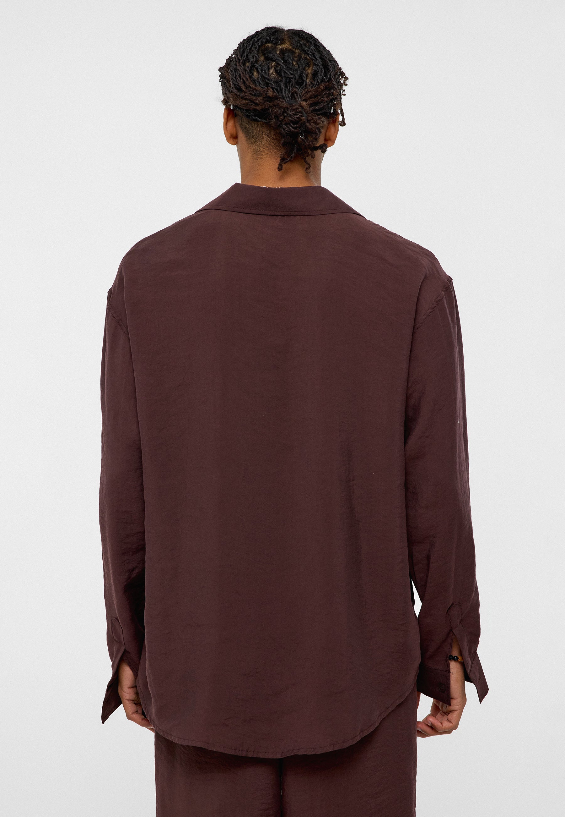 Rich Espresso Brown Oversized Modal‑Blend Shirt – Refined Subtle Depth