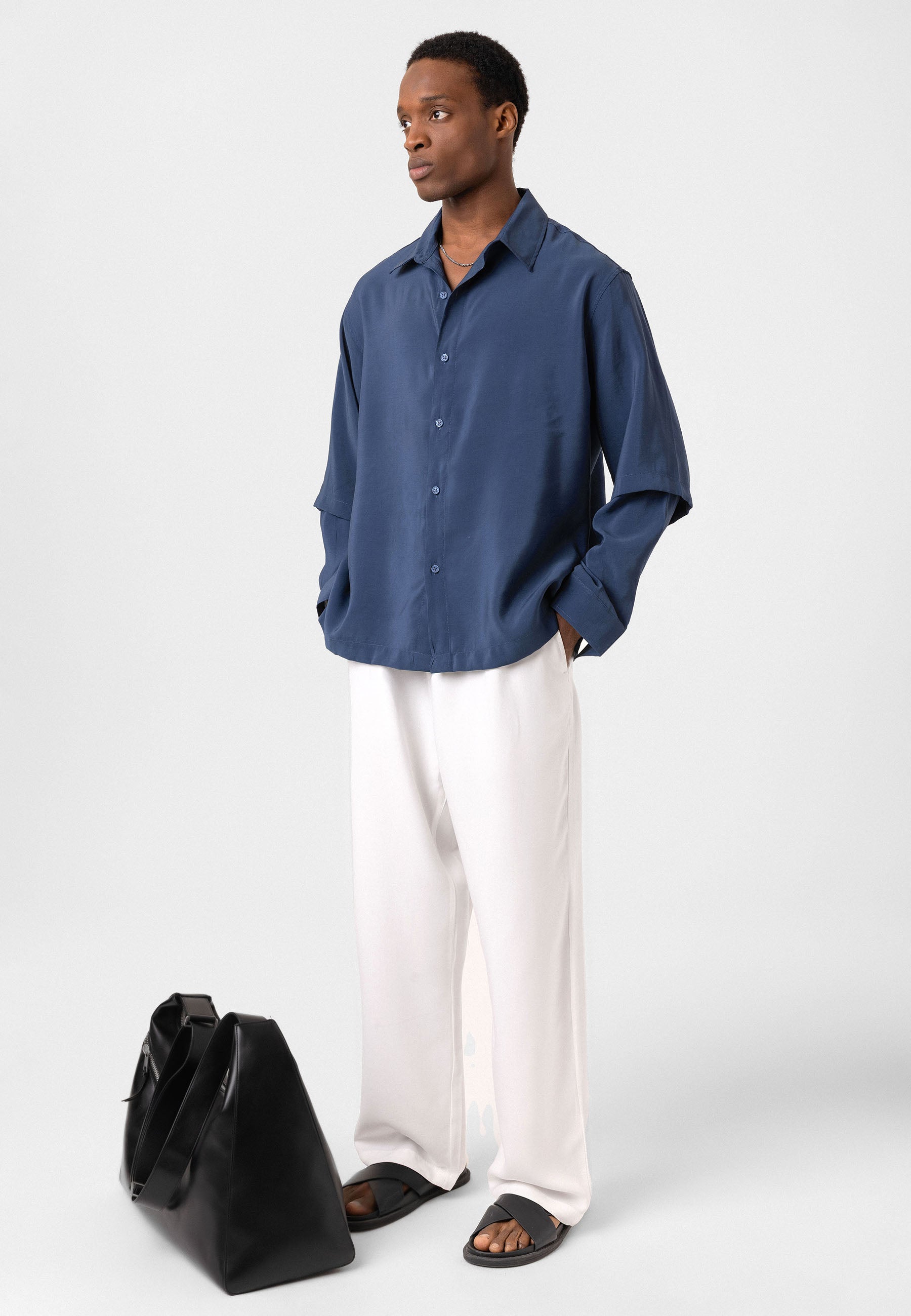 Muted Mauve Button-Up Shirt – Relaxed Fit with Modern Simplicity