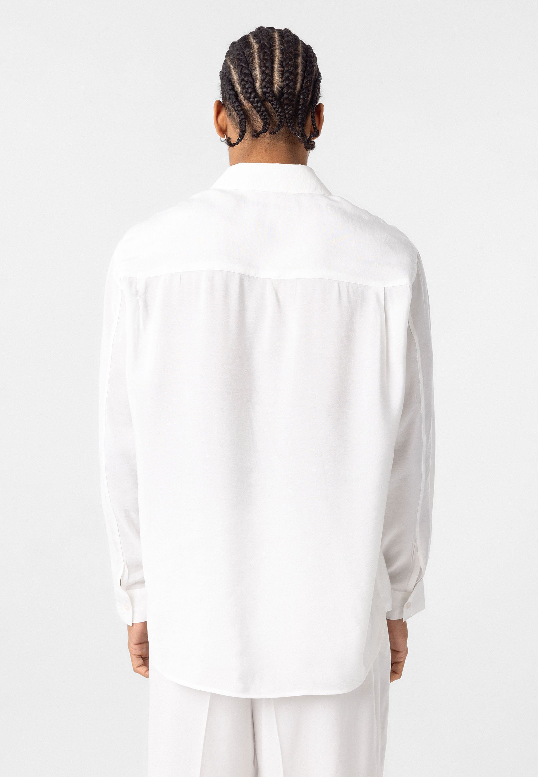 White Oversized Shirt – Long Sleeve, Clean Casual Fit