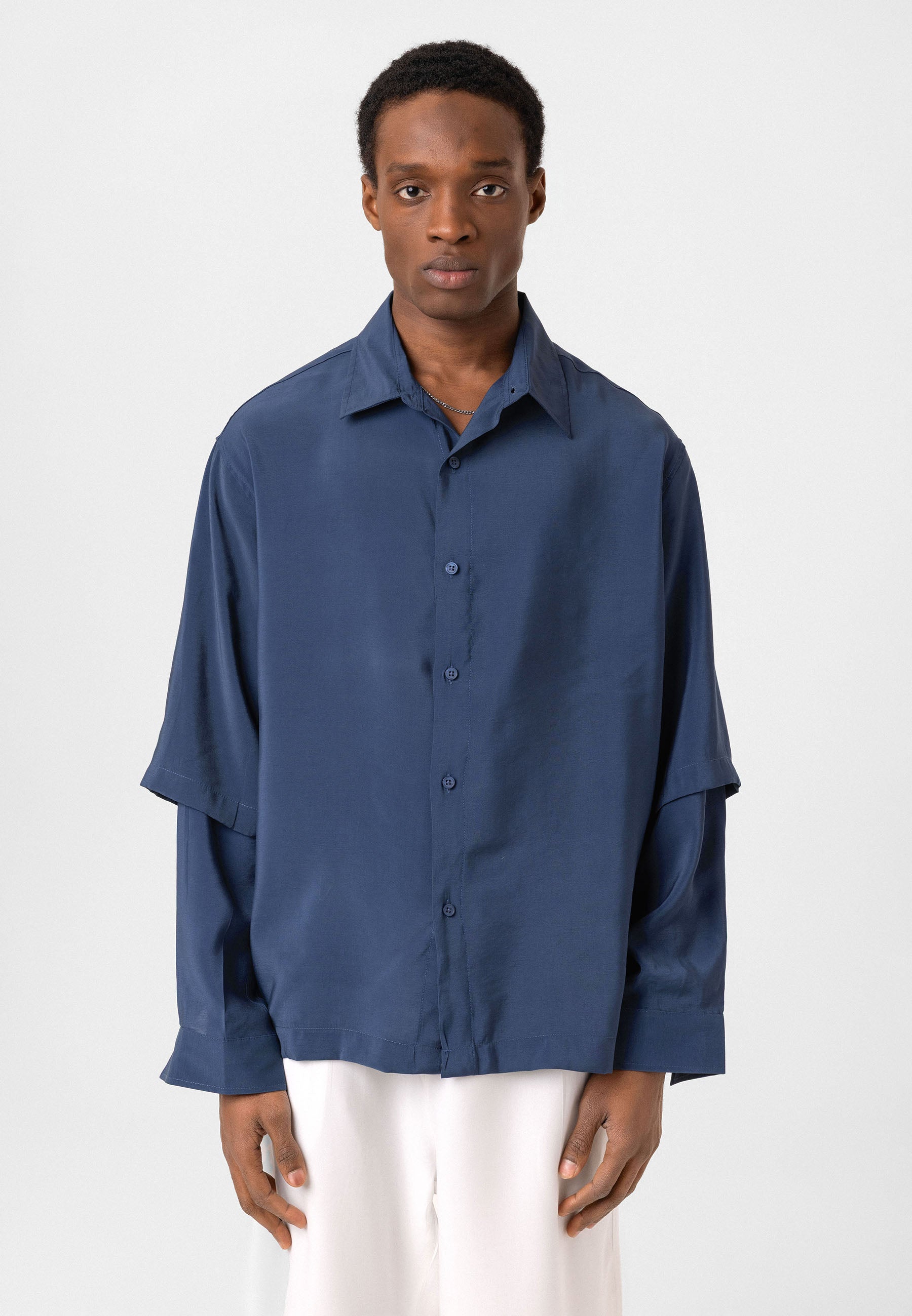 Muted Mauve Button-Up Shirt – Relaxed Fit with Modern Simplicity