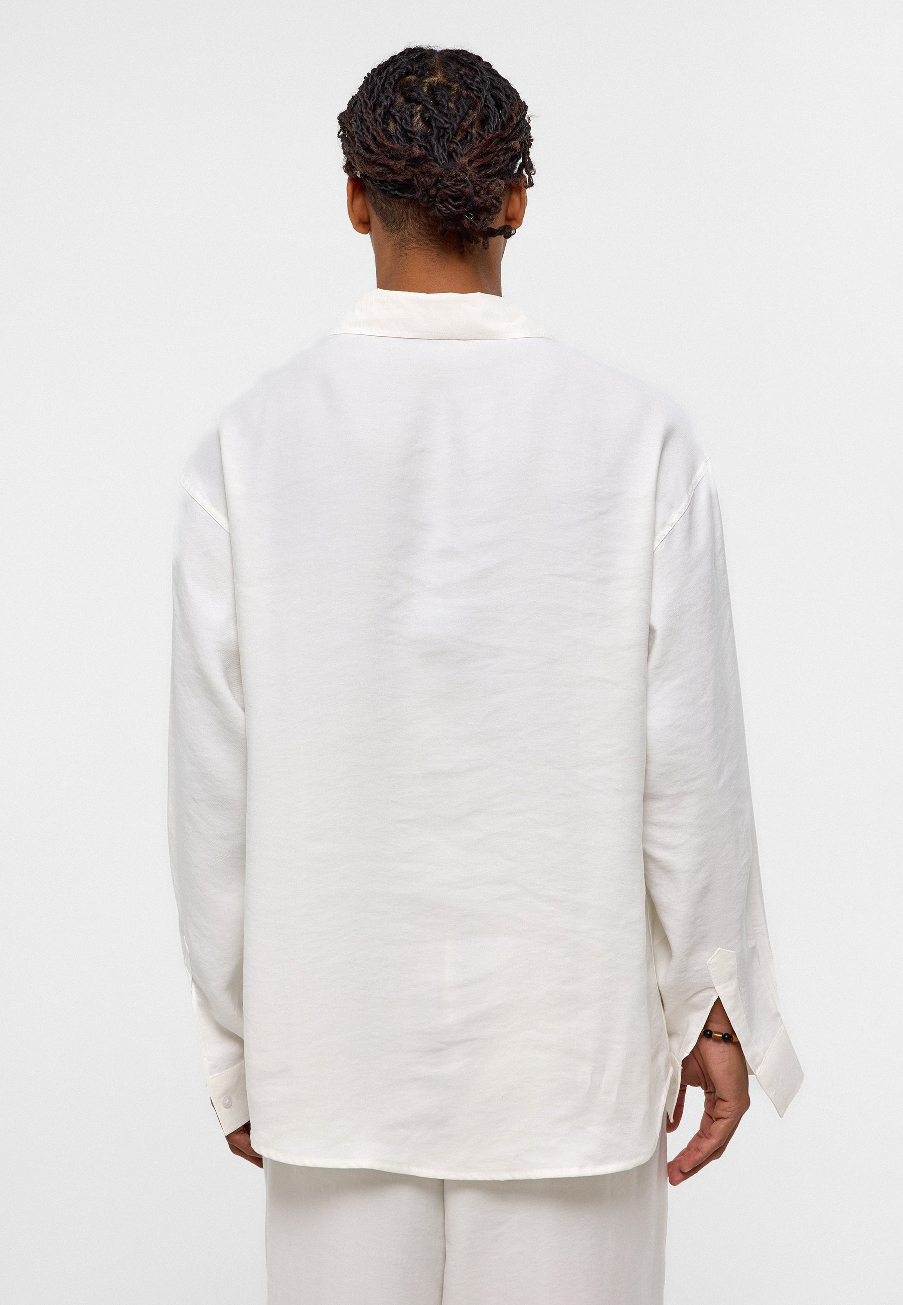 Ecru Modal Blend Oversized Shirt – Light, Soft, and Minimal