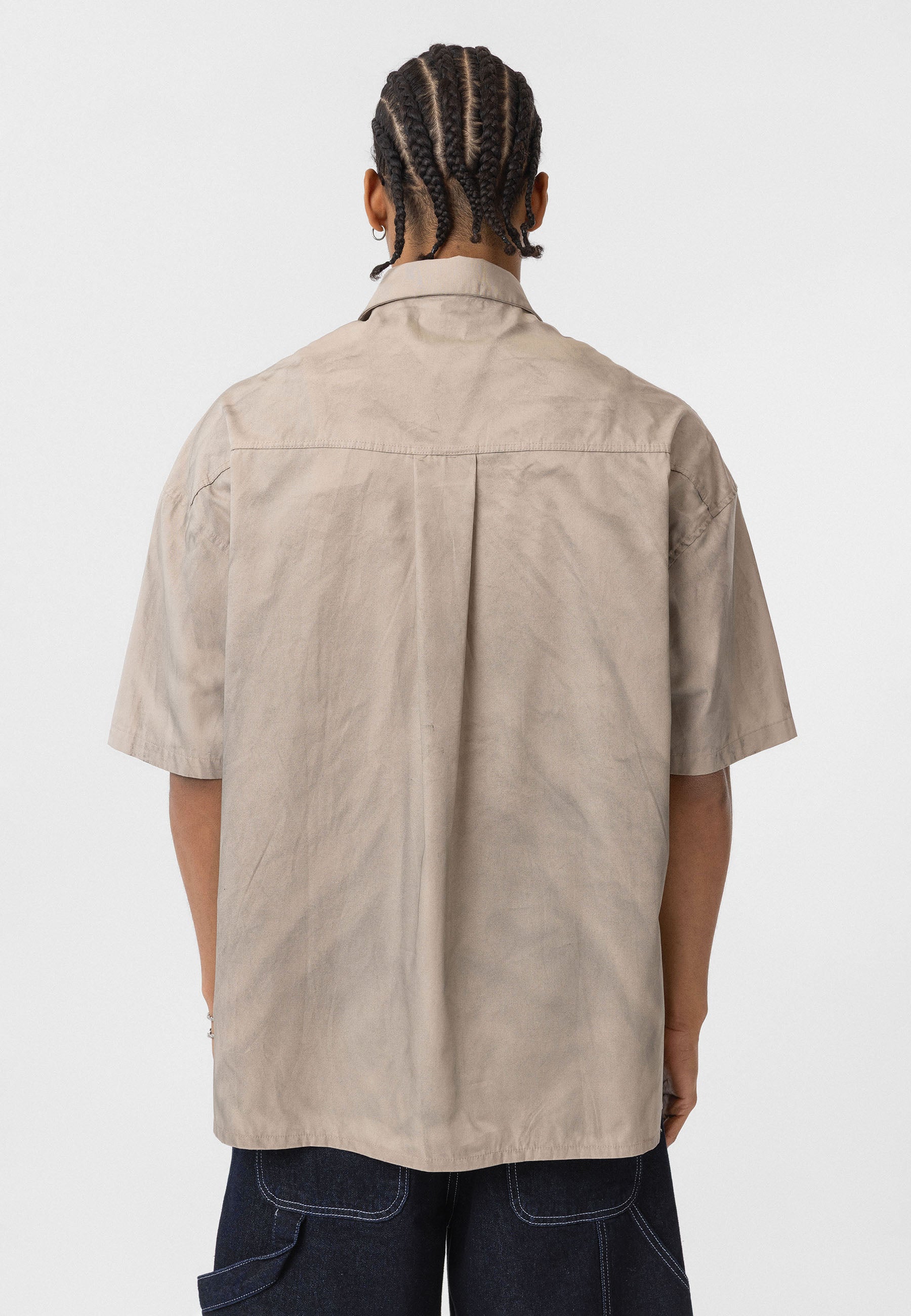 Soft Stone Grey Button-Up Shirt – Relaxed Comfort Fit