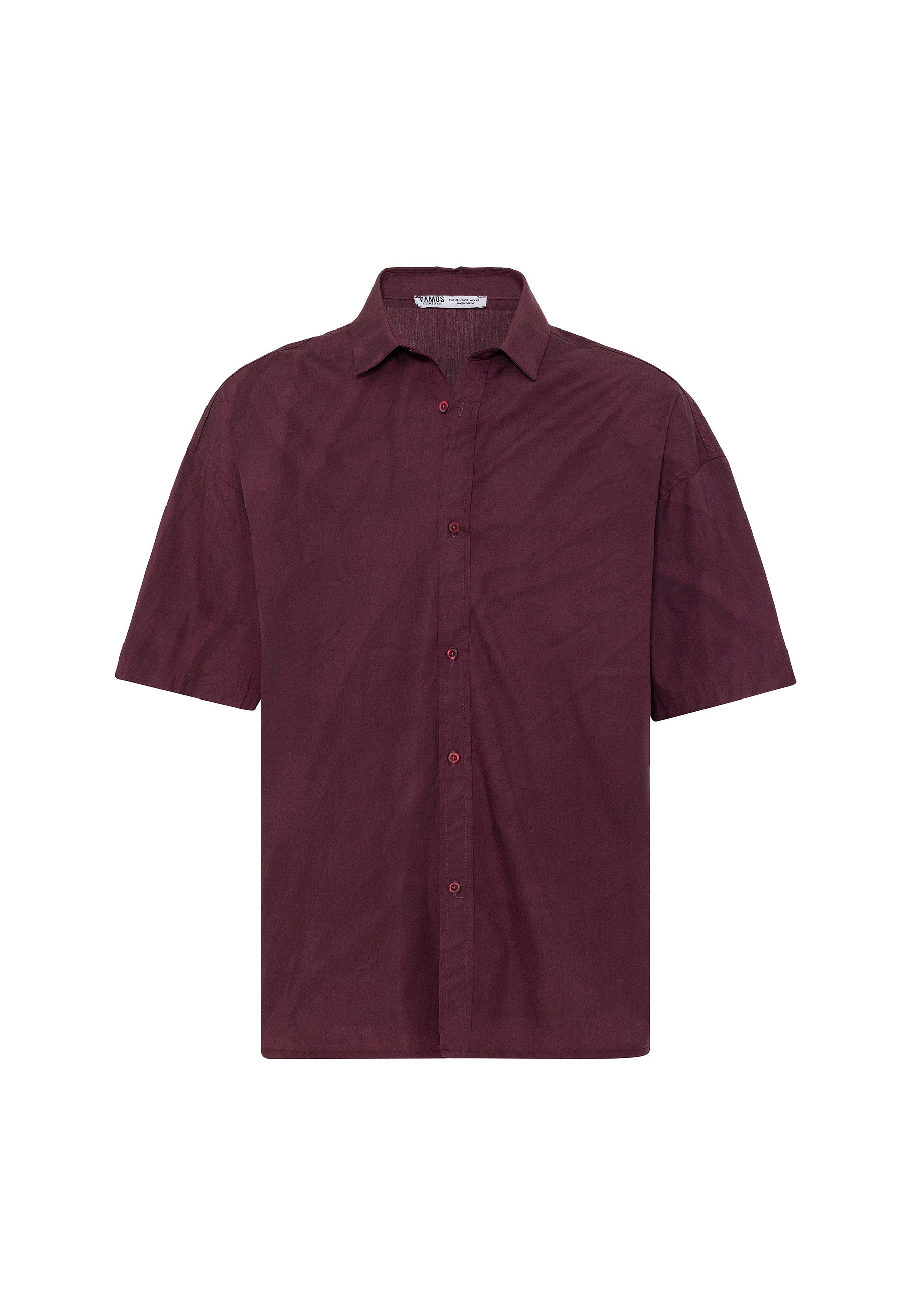 Deep Bordeaux Oversize Washed Poplin Shirt – Relaxed Streetwear Staple