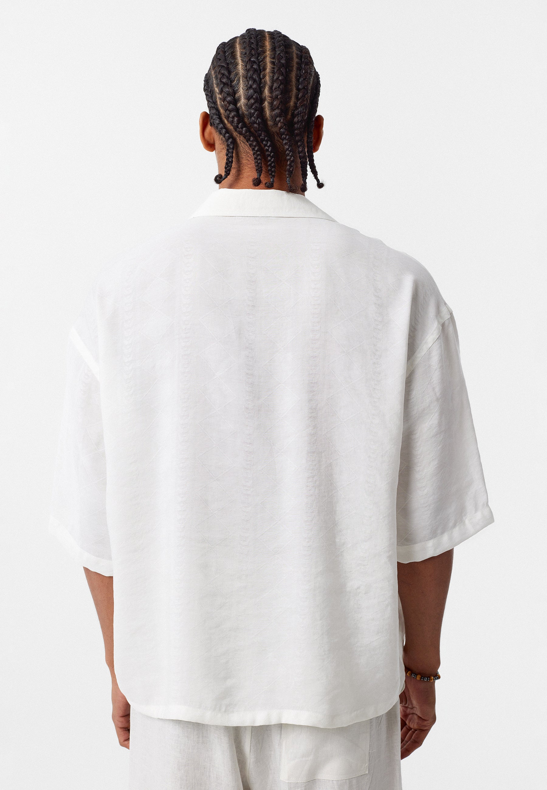 Jet Black Poplin Short-Sleeve Shirt – Sharp & Lightweight Oversized Fit