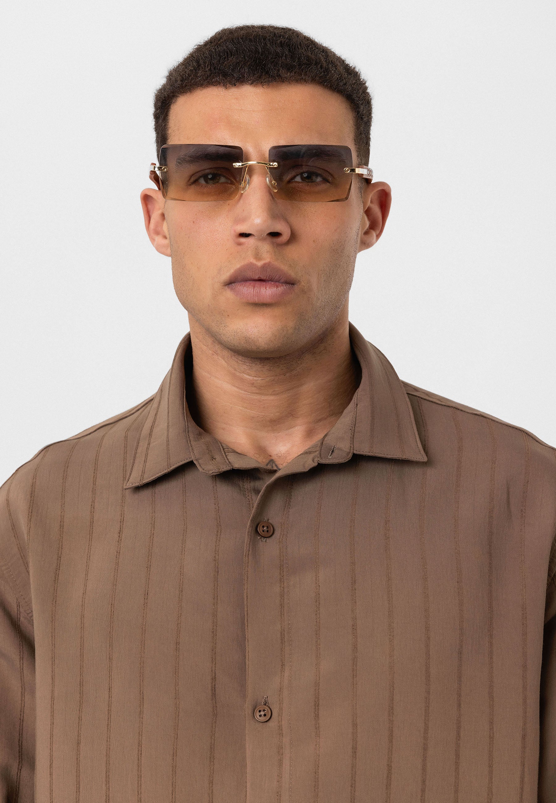 Soft Beige Button-Up Shirt – Relaxed Comfort Fit